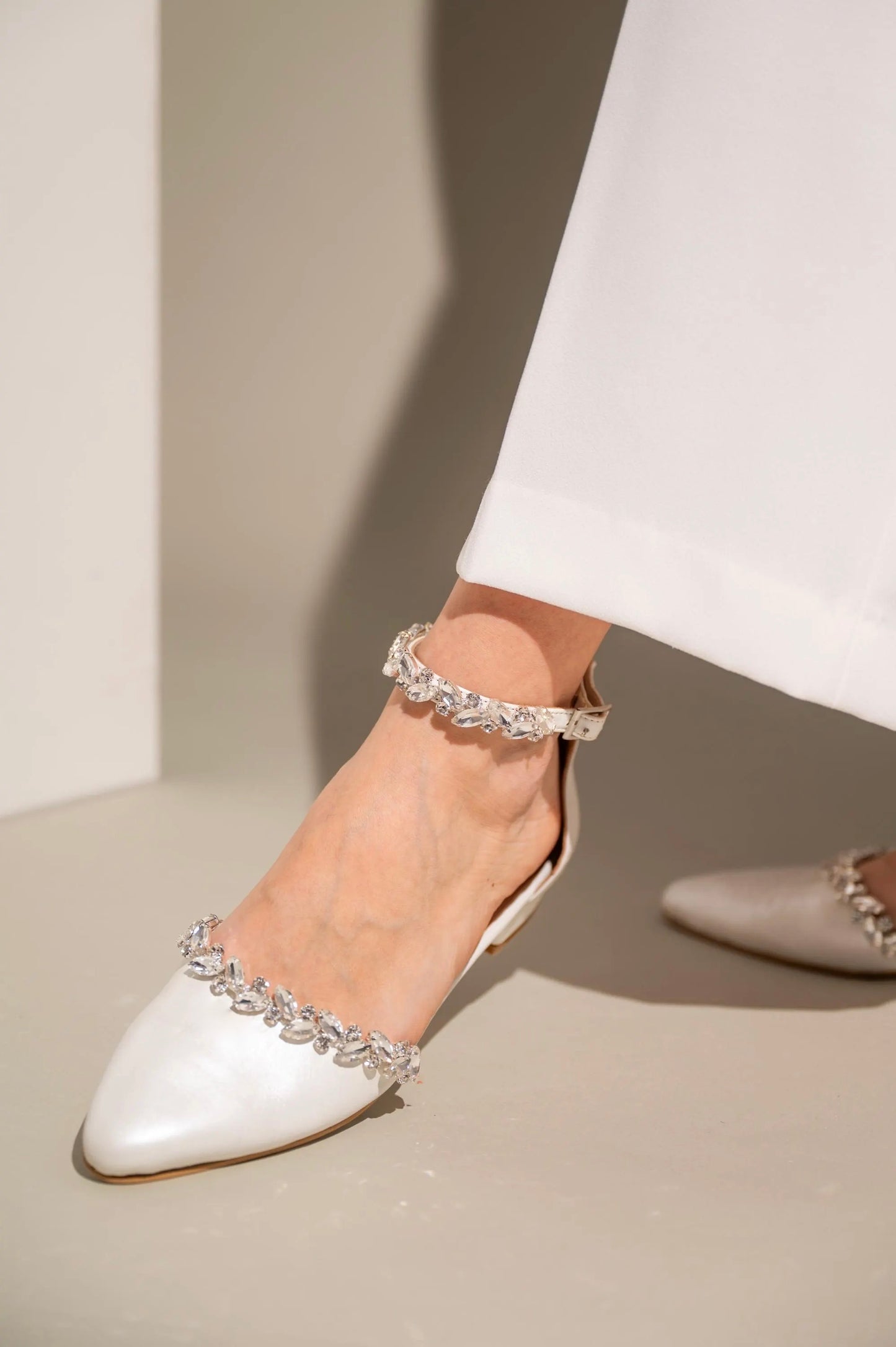 White Wedding Flats, Forever Yours Flats - PinkyPromiseAccs