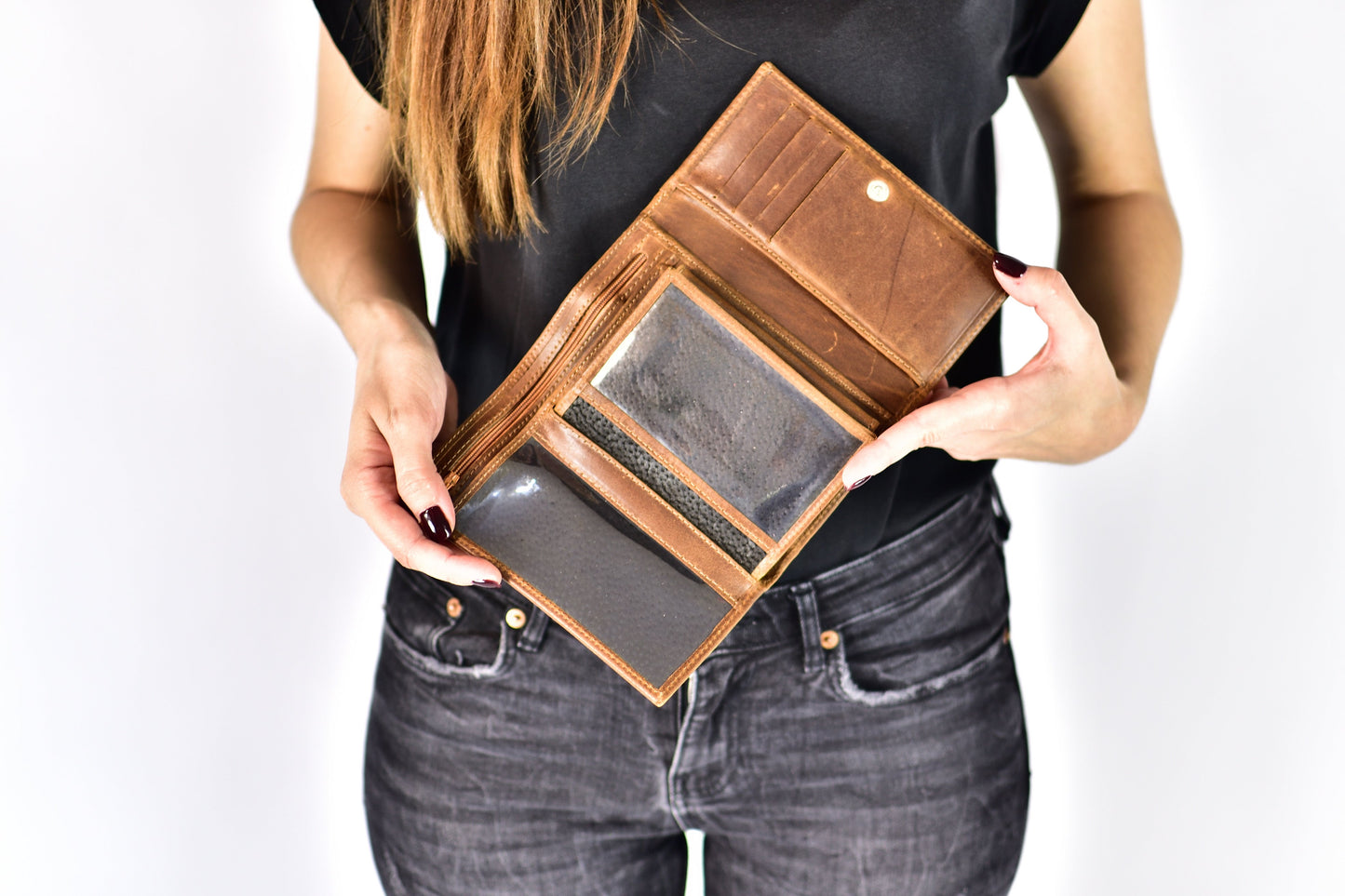 greek leather wallets for women