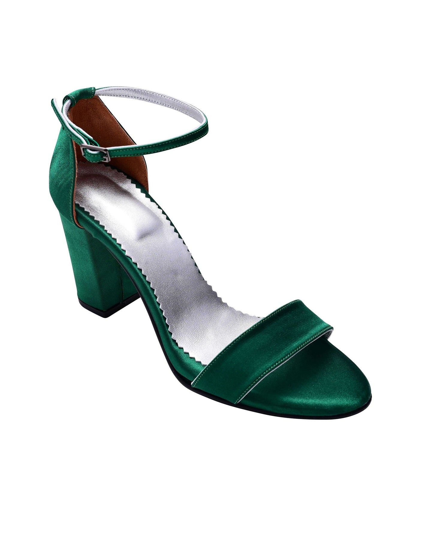 Green Satin Evening Shoes, Noelin - PinkyPromiseAccs