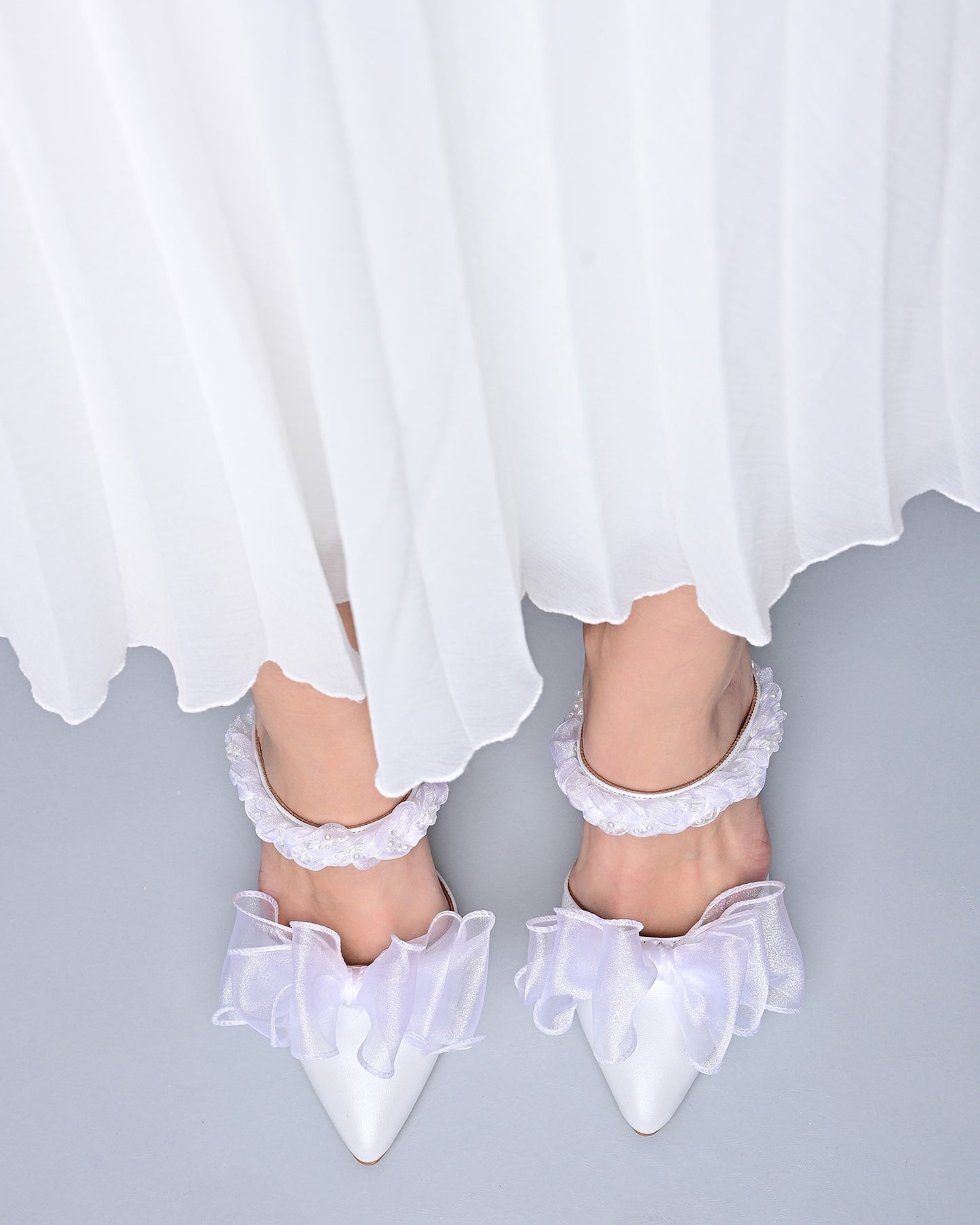 white wedding shoes
