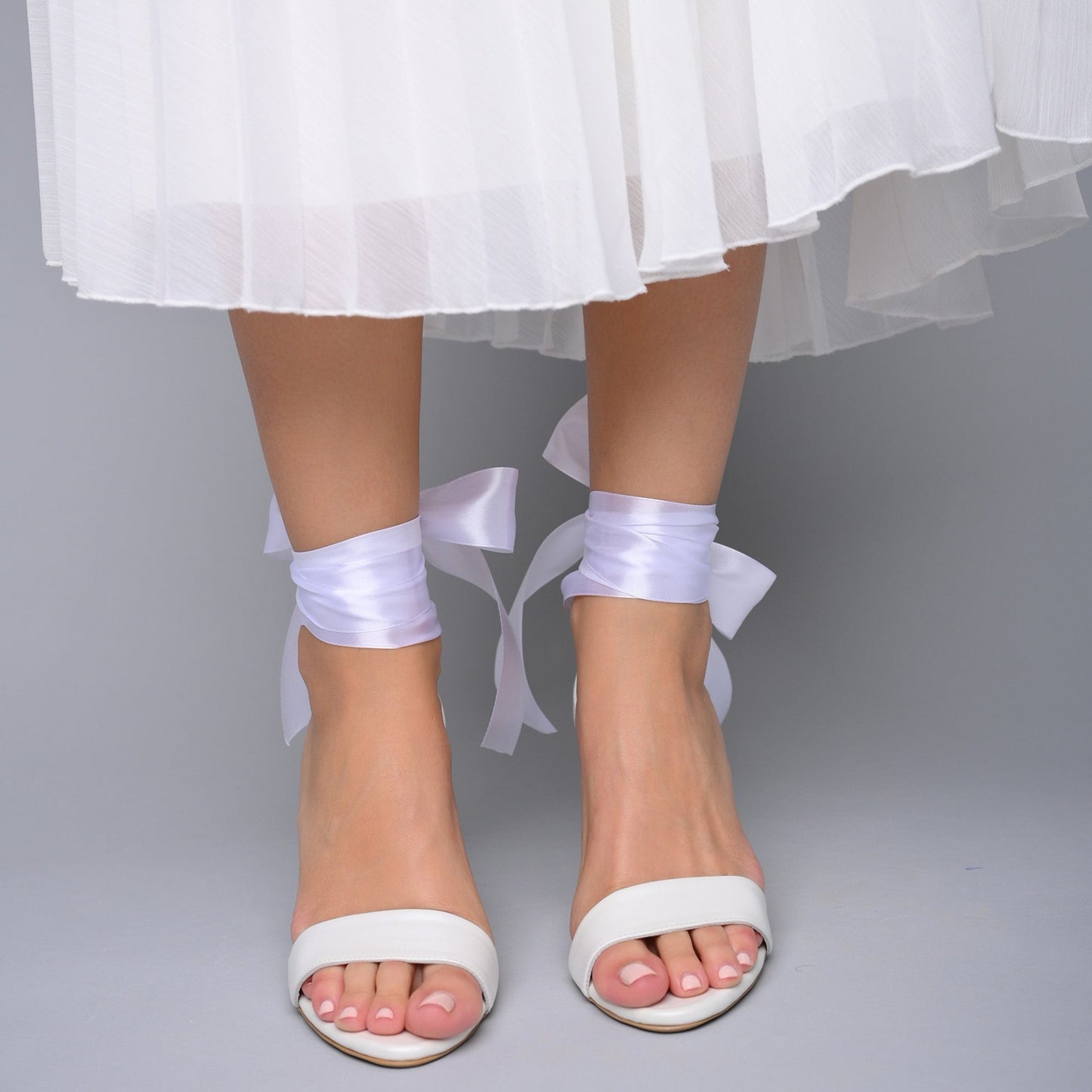 White Leather Wedding Shoes, Bright Like You - PinkyPromiseAccs