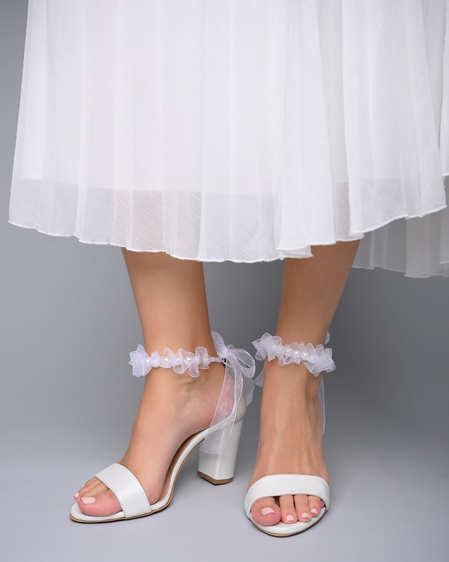 white bridal shoes heels