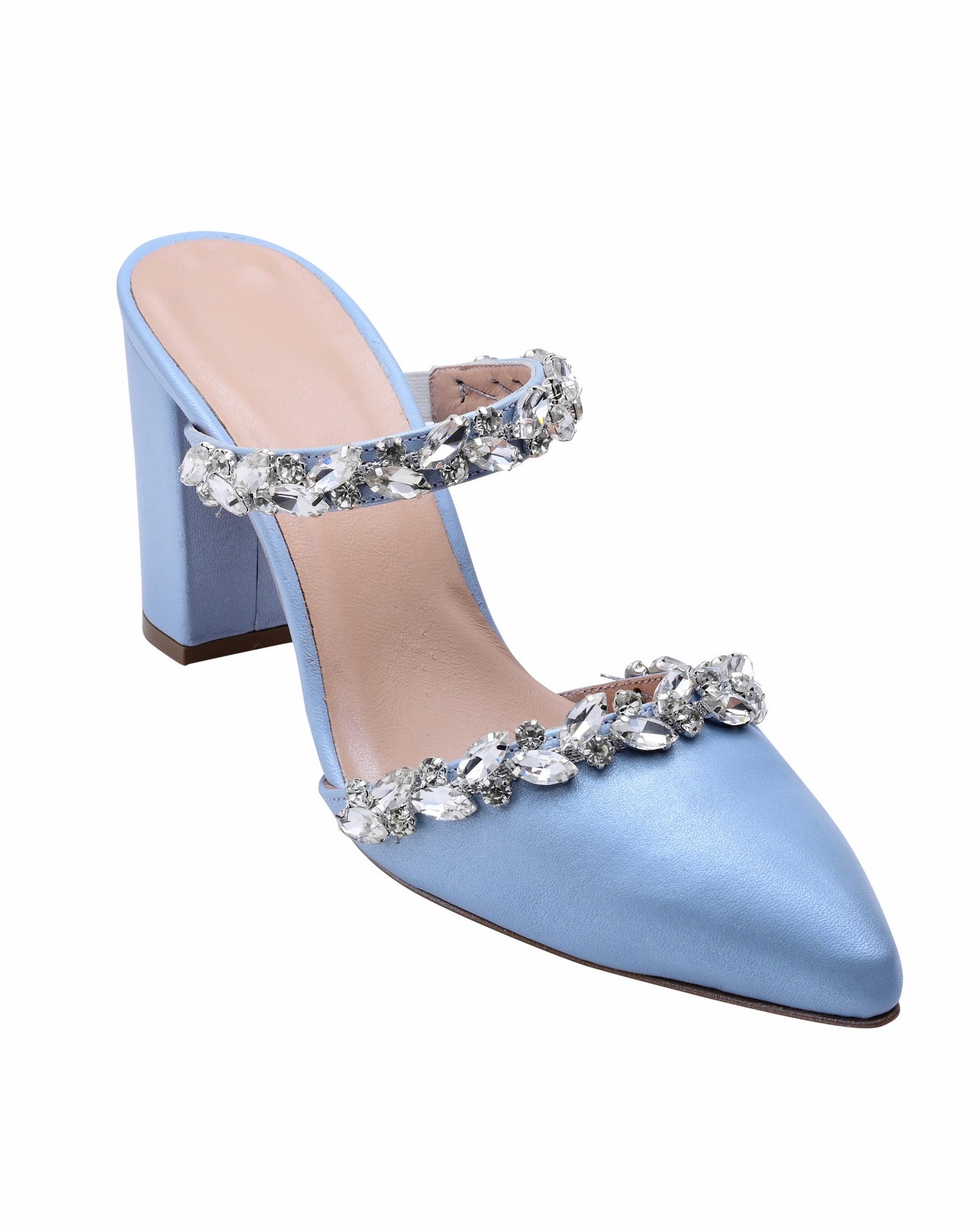 Blue Leather Wedding Shoes, Chloris - PinkyPromiseAccs
