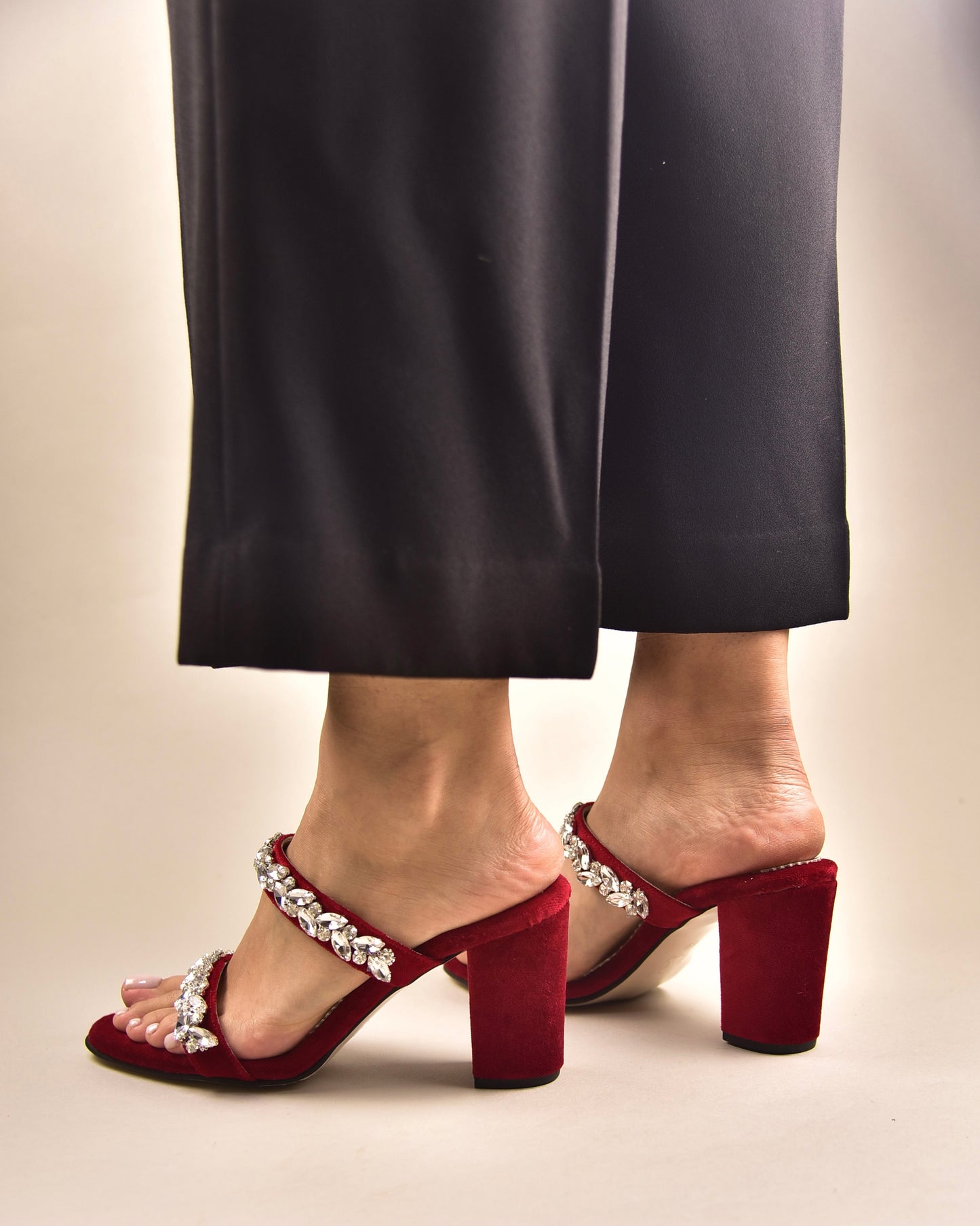 Red Velvet Party Shoes, Petals in Sparkle - PinkyPromiseAccs