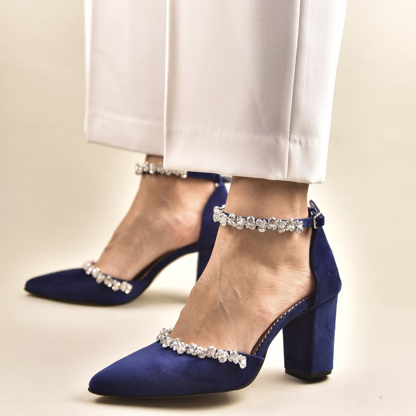Navy Velvet Wedding Shoes, Stars in the Sky - PinkyPromiseAccs