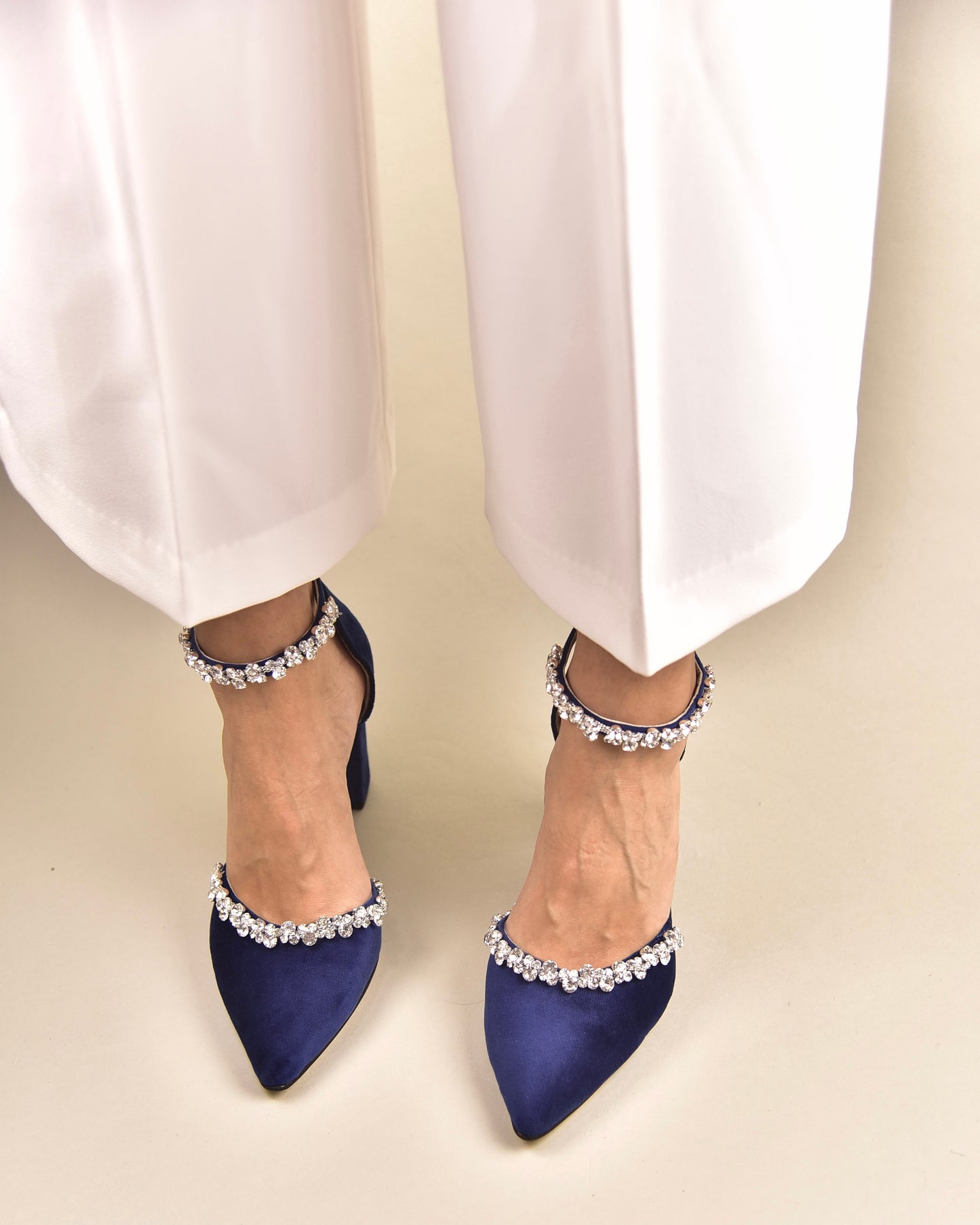 Navy Velvet Wedding Shoes, Stars in the Sky - PinkyPromiseAccs