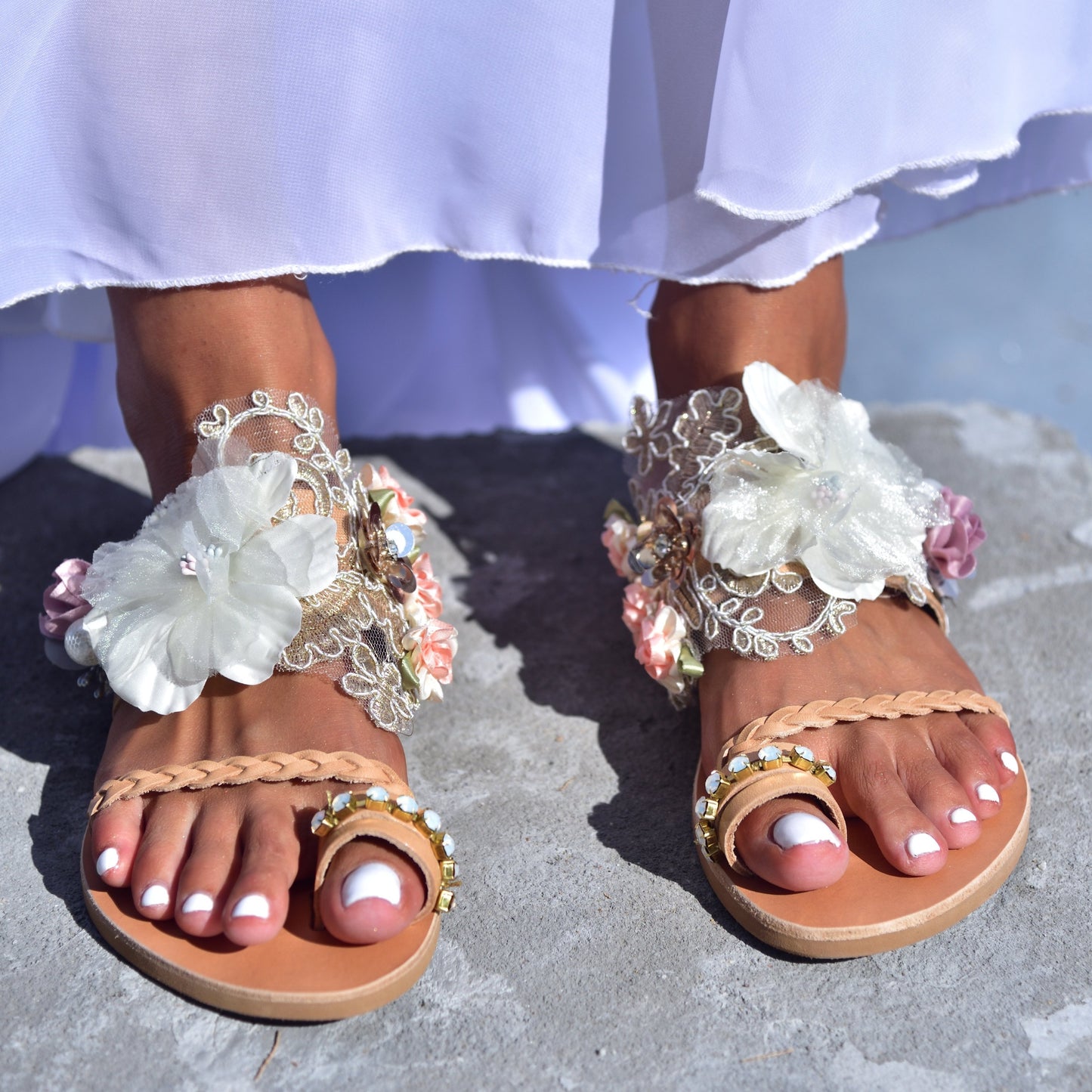 Bohemian Wedding Sandals, Callisto - PinkyPromiseAccs