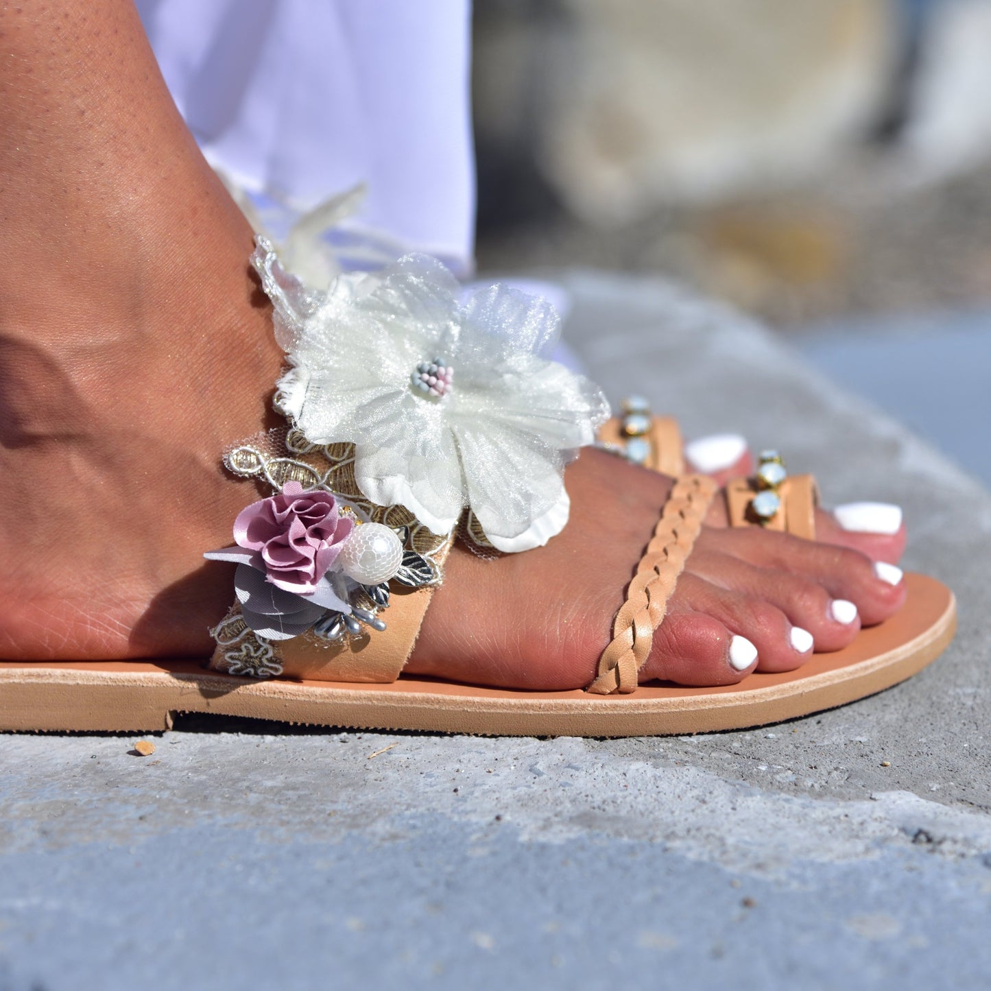 wedding flat sandals