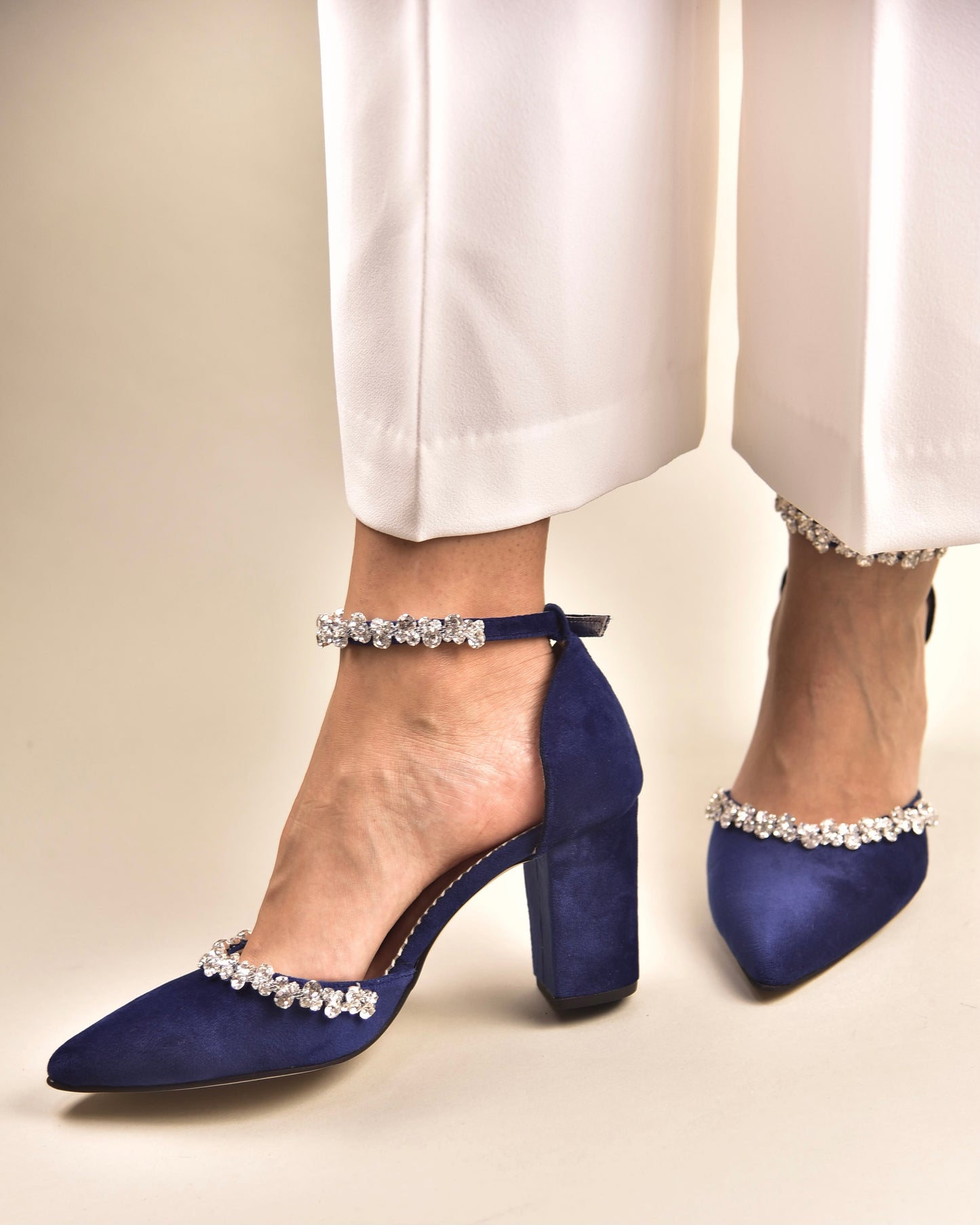 Navy Velvet Wedding Shoes, Stars in the Sky - PinkyPromiseAccs