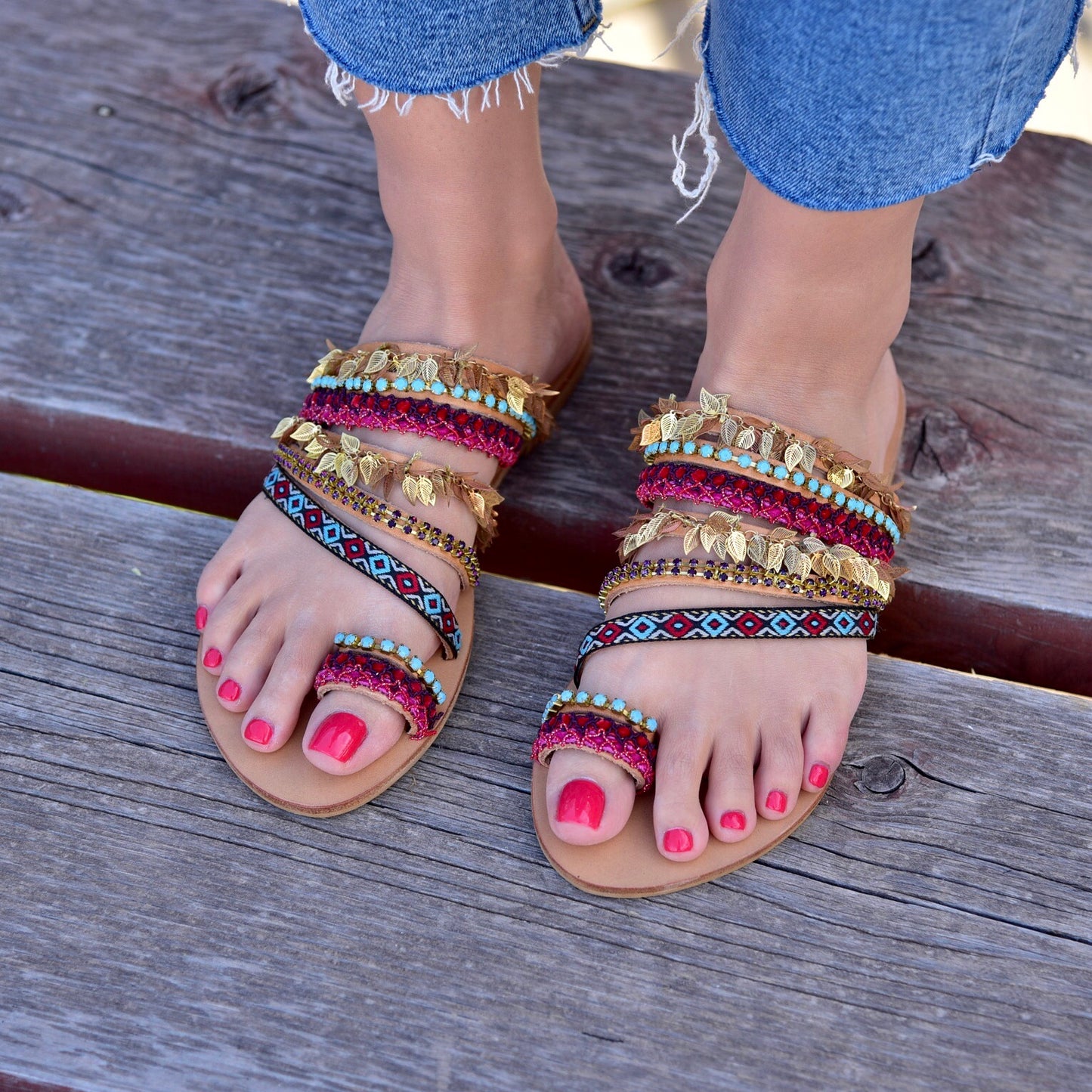 handmade greek sandals, summer sandals