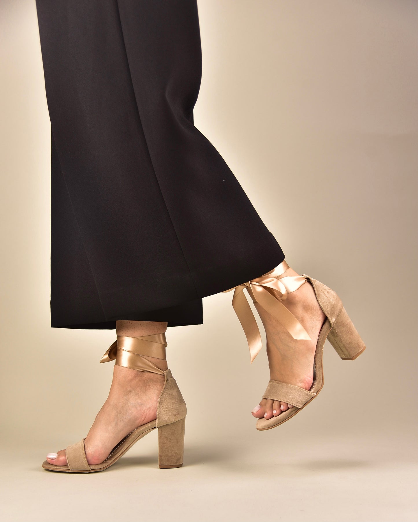 Beige Velvet Wedding Shoes, Tullenia - PinkyPromiseAccs
