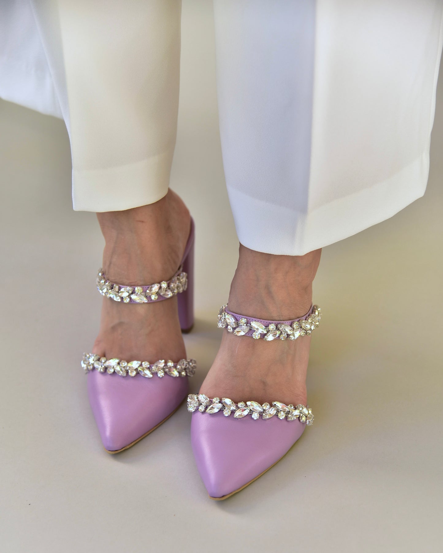 Lilac Leather Wedding Shoes, Chloris - PinkyPromiseAccs