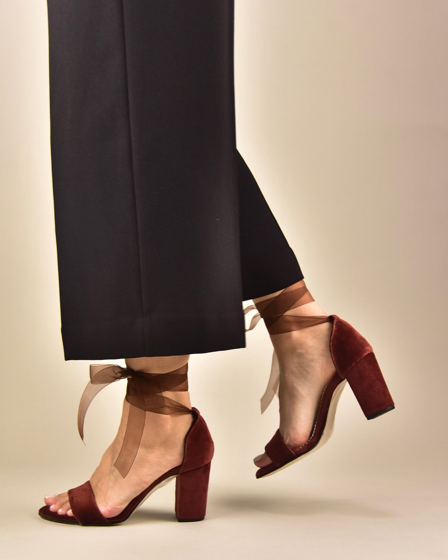 Brown Velvet Wedding Shoes, Tullenia - PinkyPromiseAccs