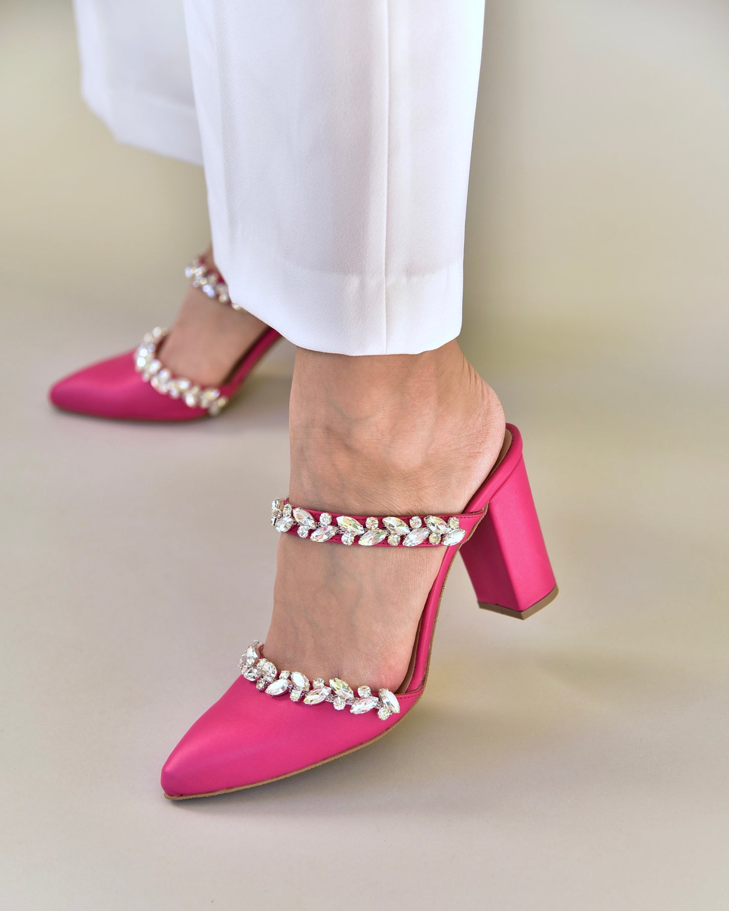 Fuchsia Leather Women Shoes, Chloris - PinkyPromiseAccs