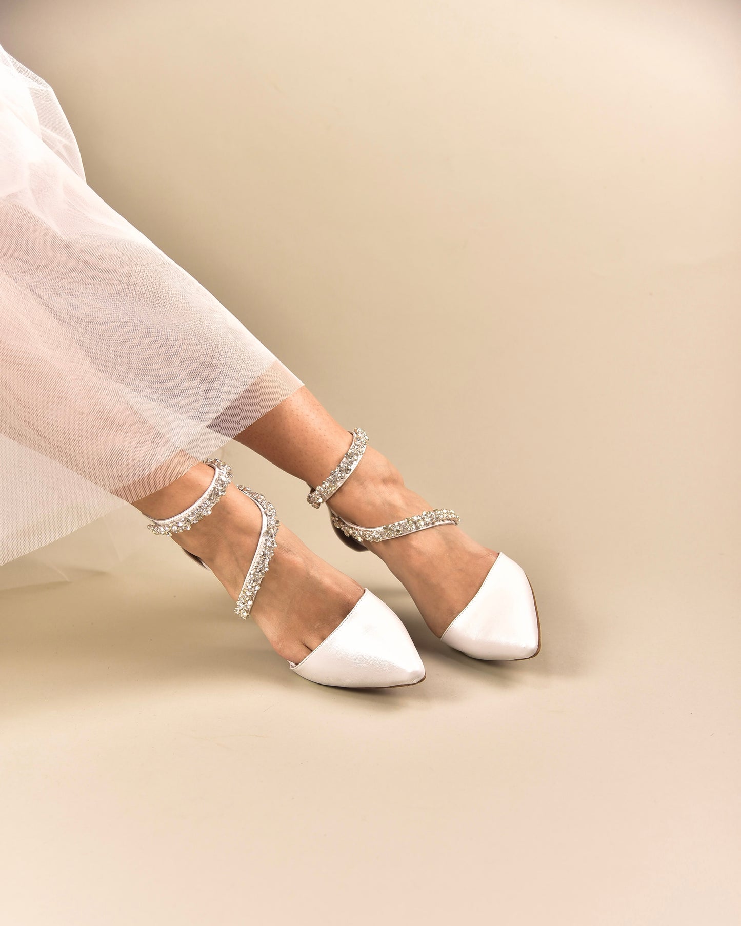 White Leather Wedding Shoes, V for Evridiki - PinkyPromiseAccs