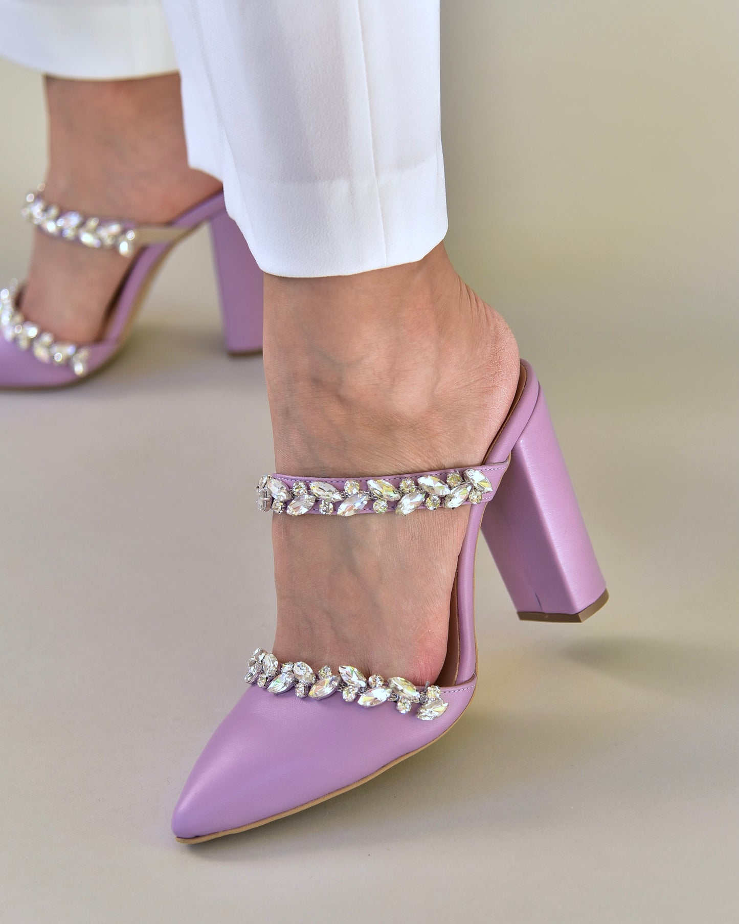Lilac Leather Wedding Shoes, Chloris - PinkyPromiseAccs