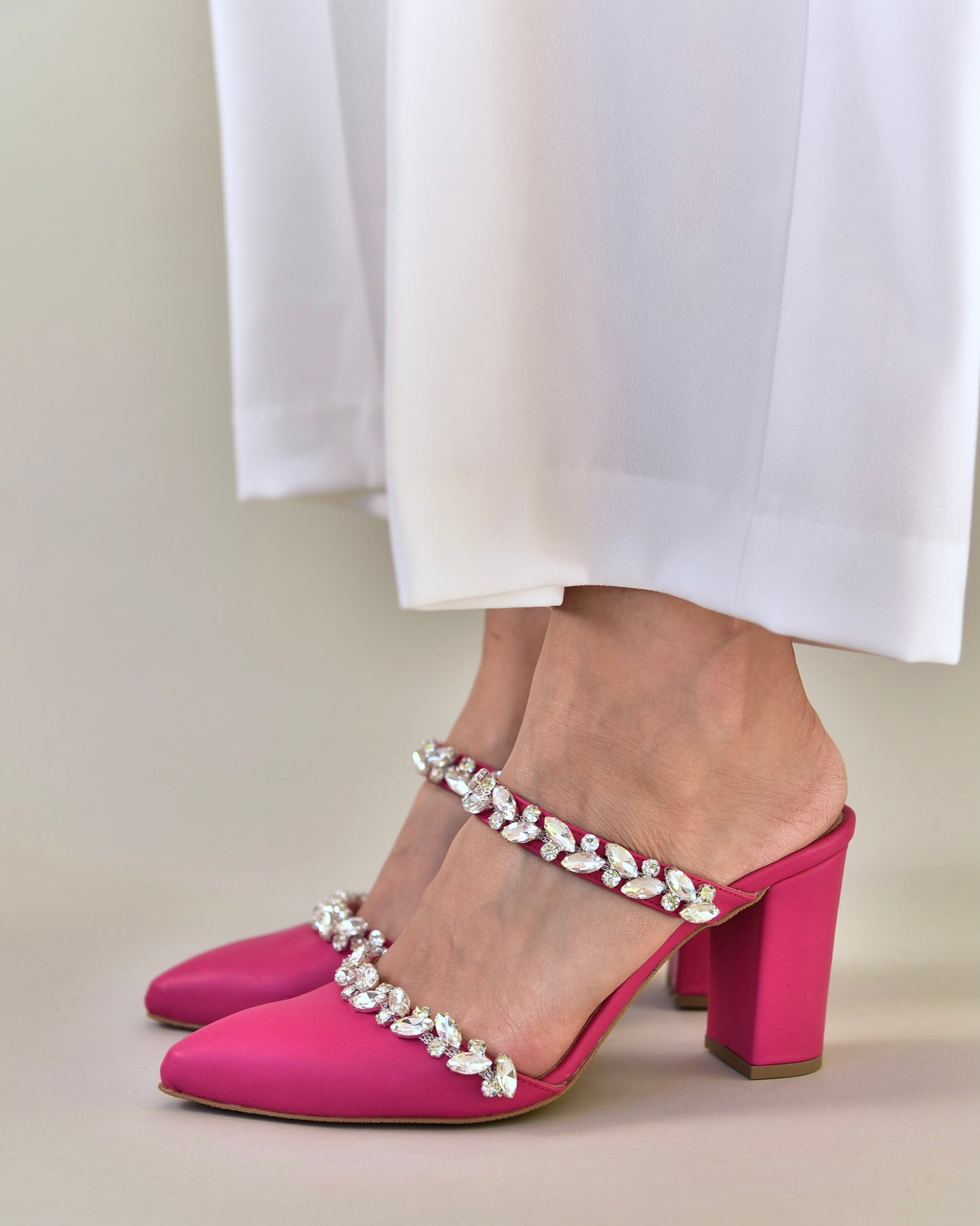 Fuchsia Leather Women Shoes, Chloris - PinkyPromiseAccs