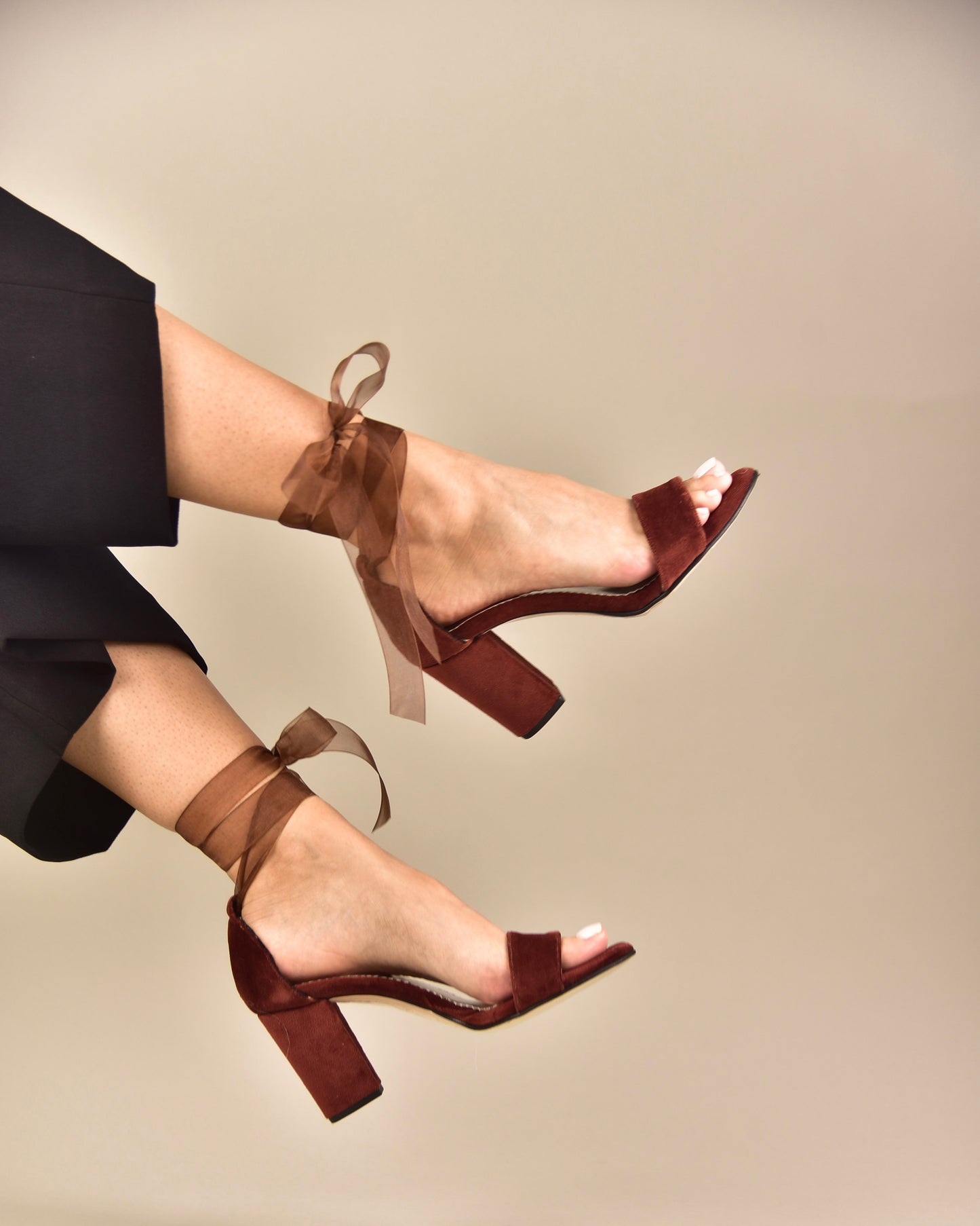 Brown Velvet Wedding Shoes, Tullenia - PinkyPromiseAccs