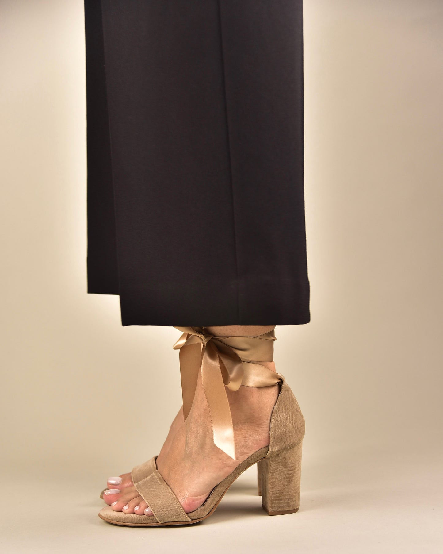 Beige Velvet Wedding Shoes, Tullenia - PinkyPromiseAccs