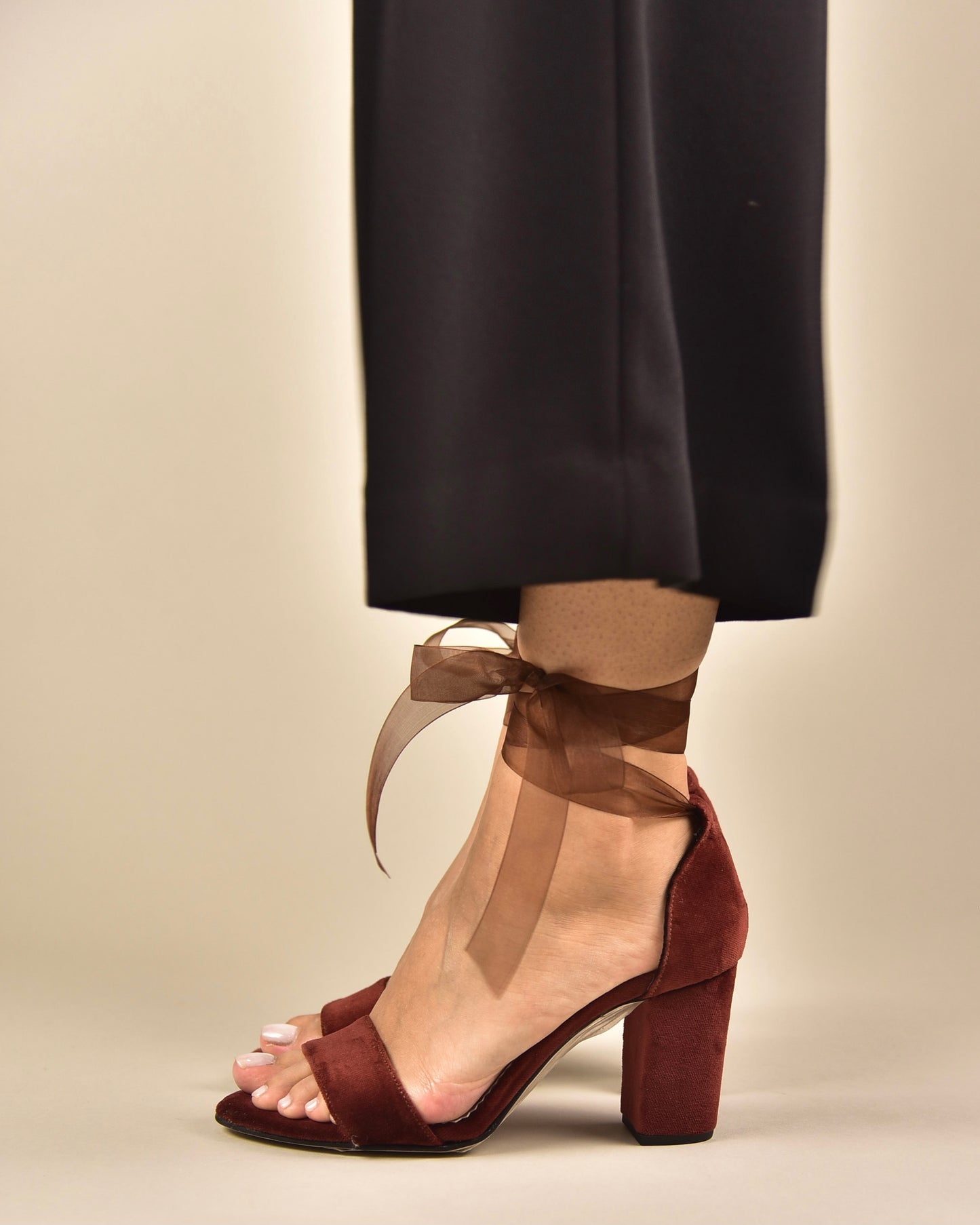 Brown Velvet Wedding Shoes, Tullenia - PinkyPromiseAccs
