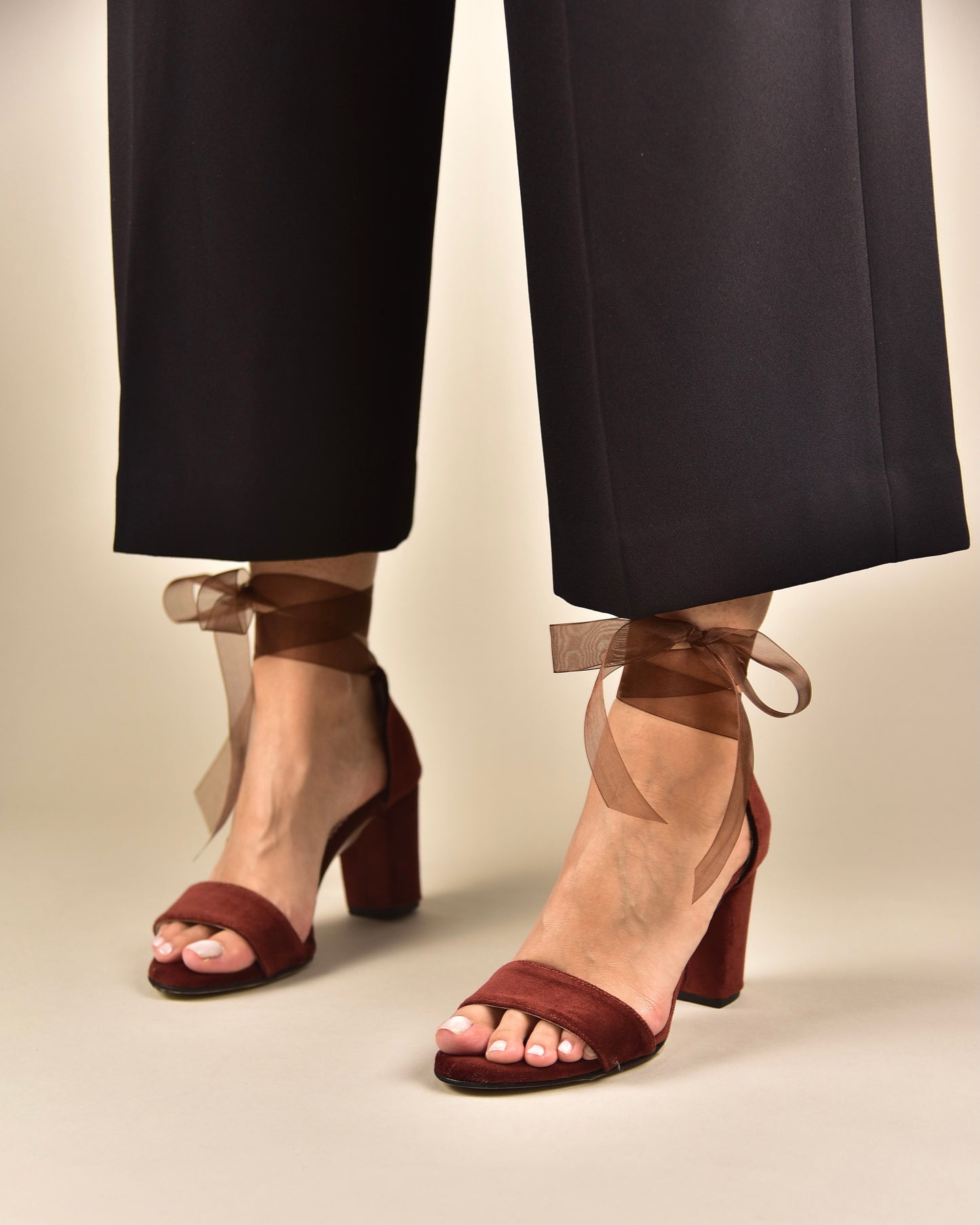 Brown Velvet Wedding Shoes, Tullenia - PinkyPromiseAccs