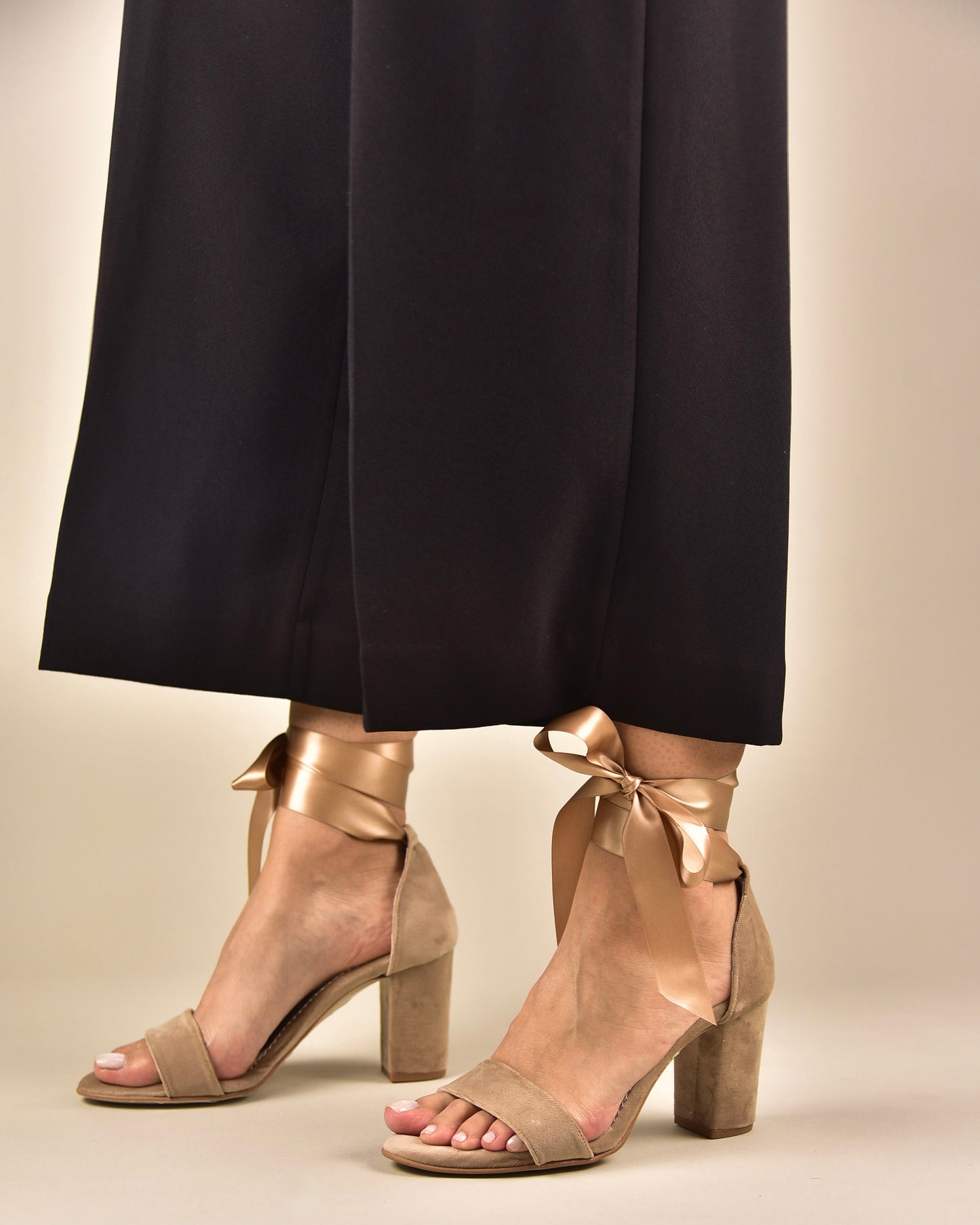 Beige Velvet Wedding Shoes, Tullenia - PinkyPromiseAccs