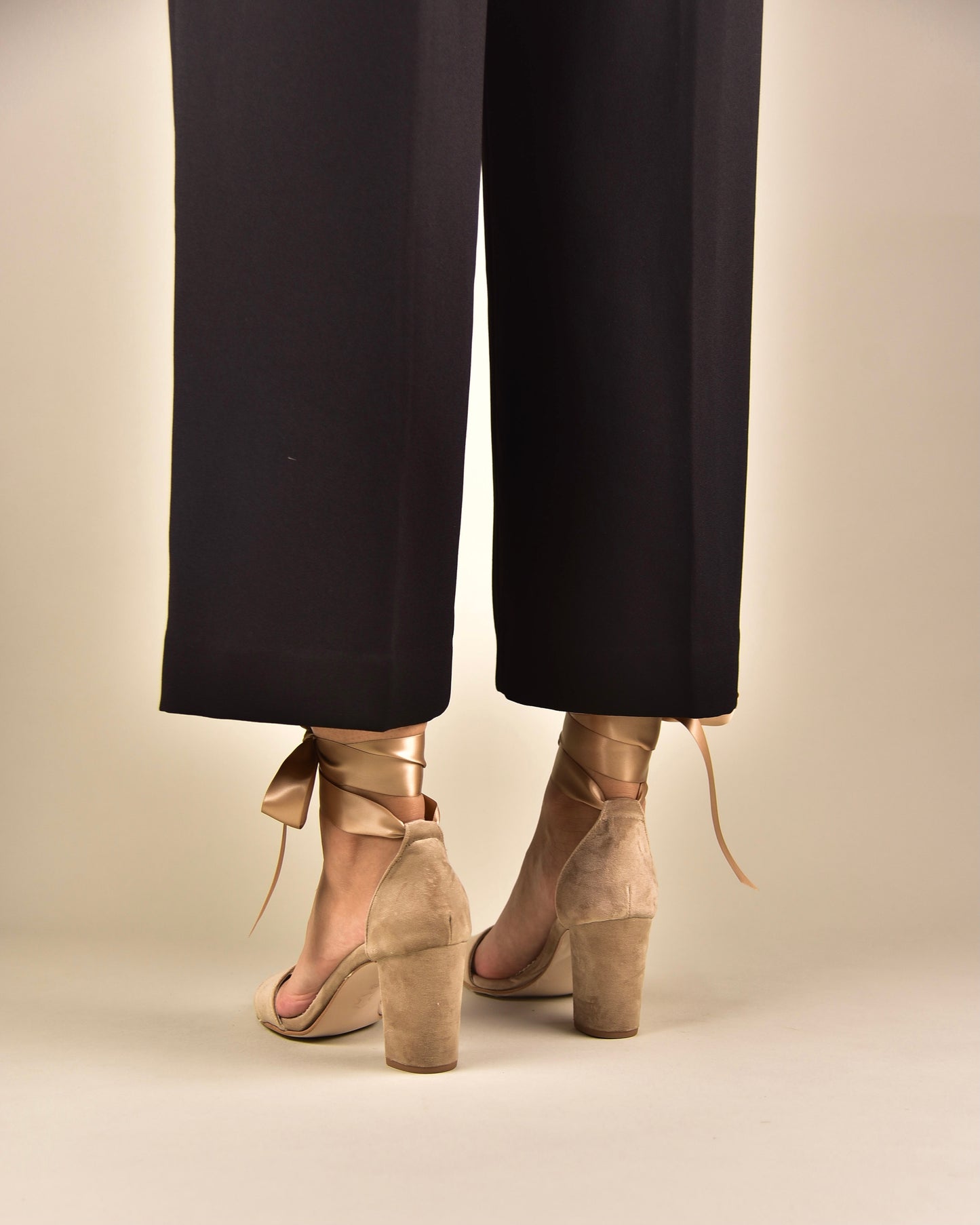 Beige Velvet Wedding Shoes, Tullenia - PinkyPromiseAccs