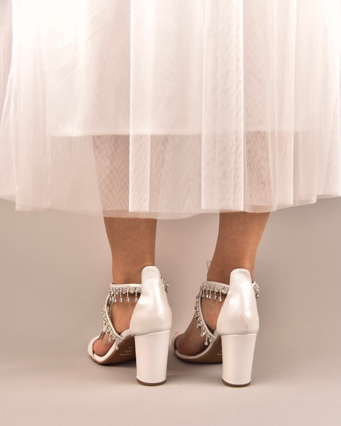 White Crystal Wedding Heels, Under the Star Rain - PinkyPromiseAccs