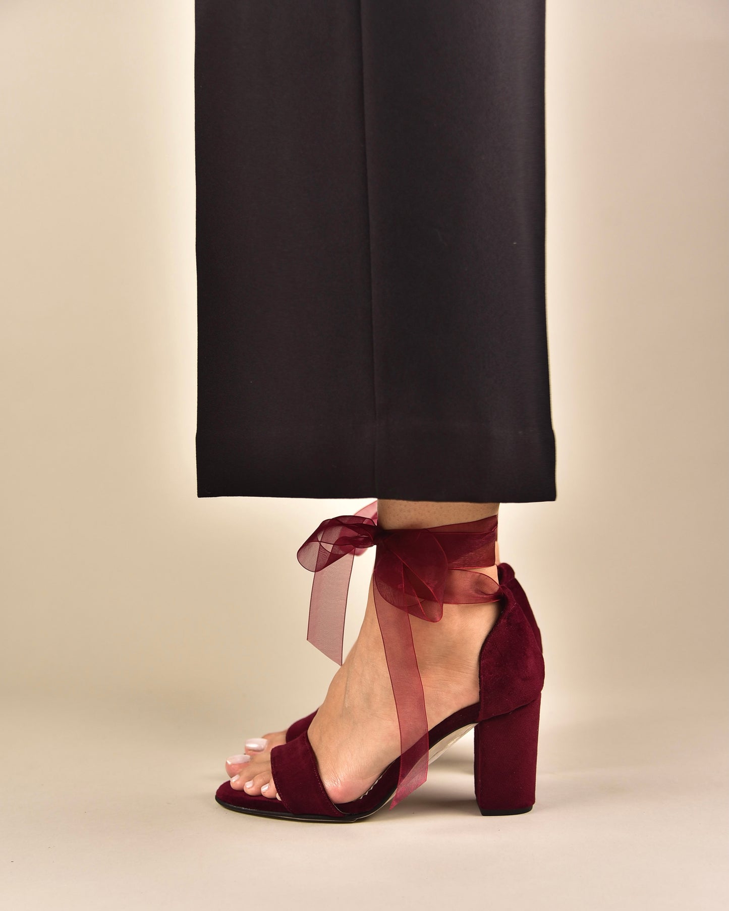Burgundy Velvet Wedding Shoes, Tullenia - PinkyPromiseAccs