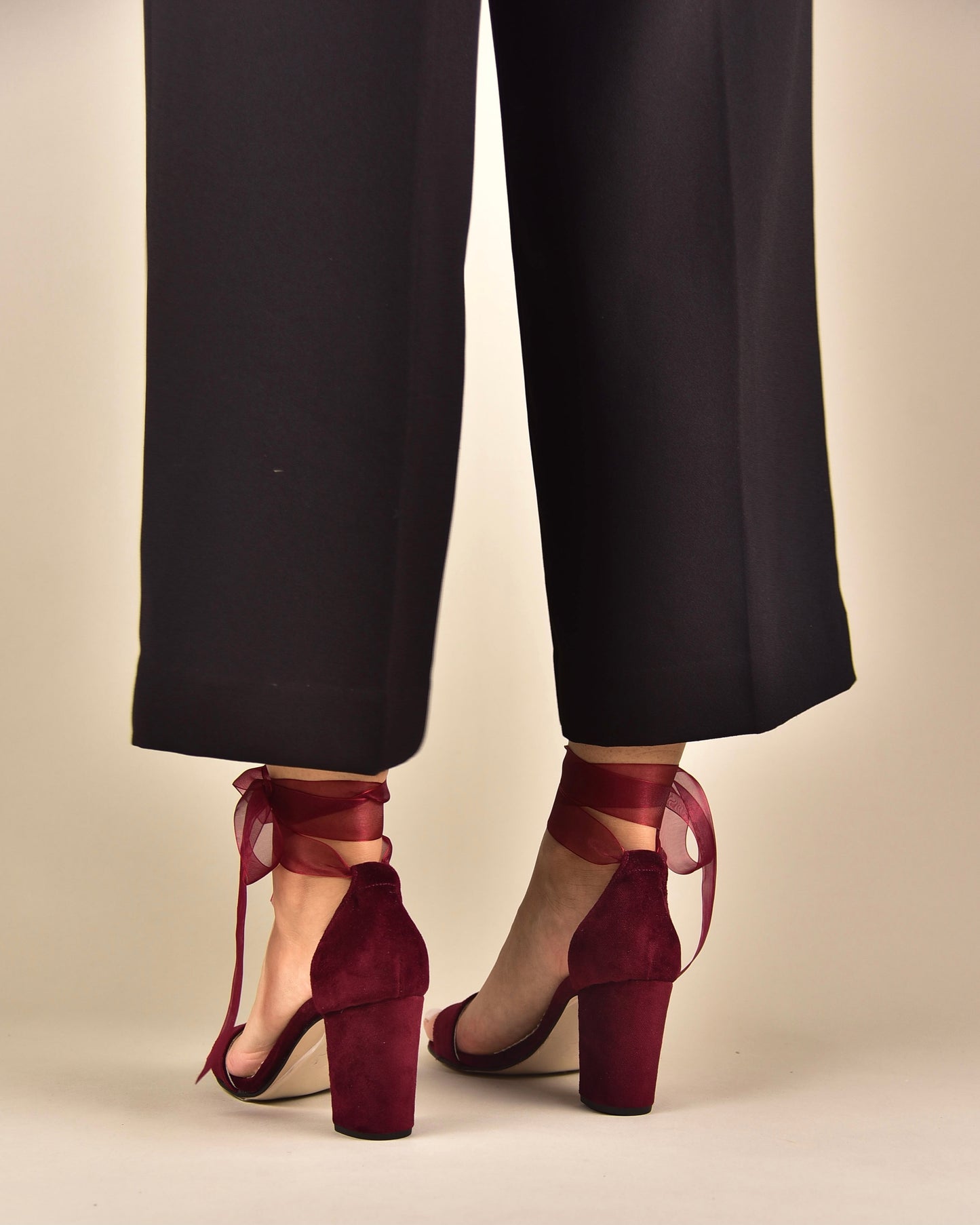 Burgundy Velvet Wedding Shoes, Tullenia - PinkyPromiseAccs