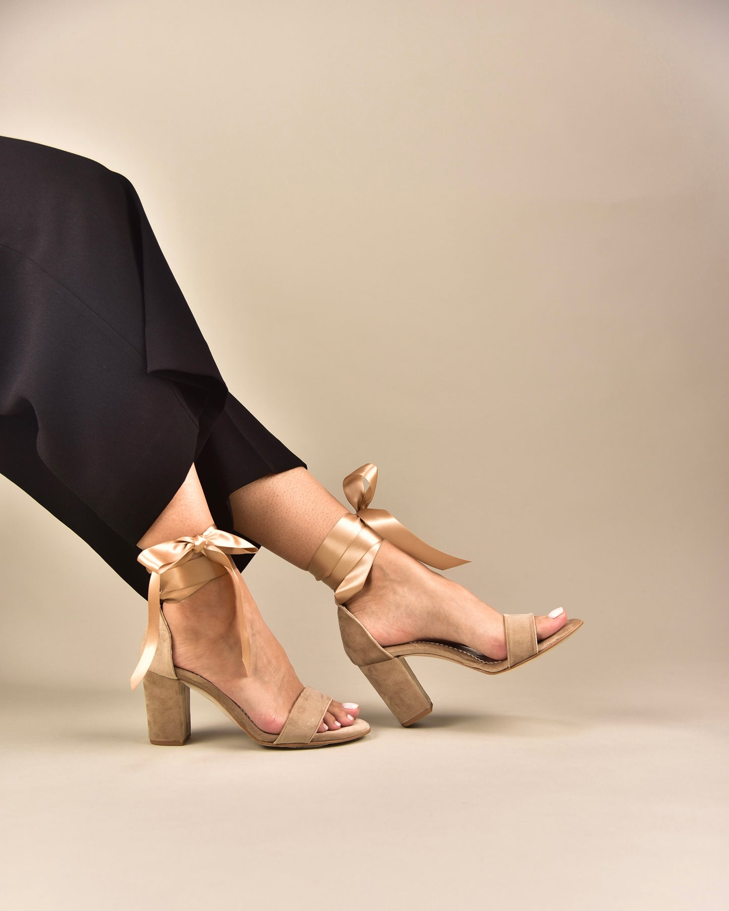 Beige Velvet Wedding Shoes, Tullenia - PinkyPromiseAccs