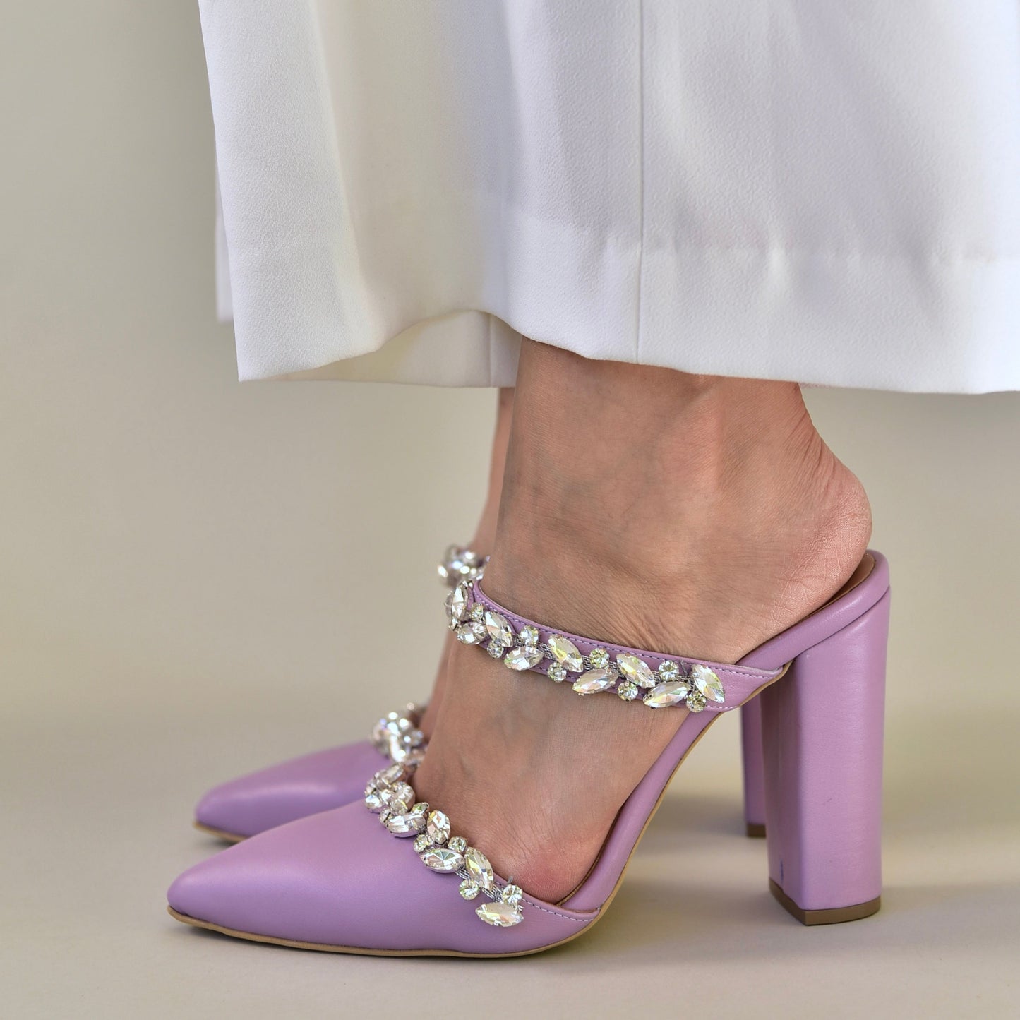 Lilac Leather Wedding Shoes, Chloris - PinkyPromiseAccs