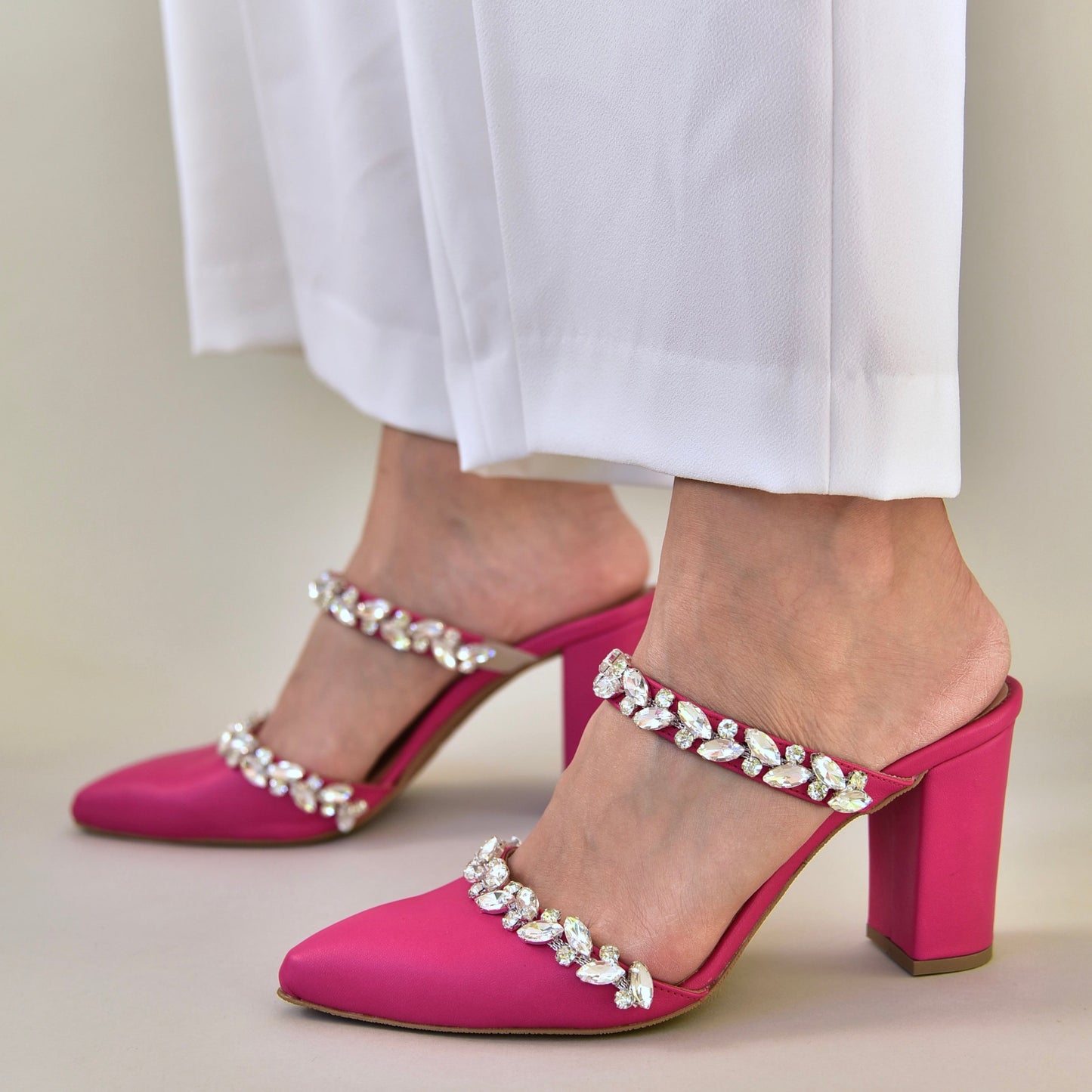 Fuchsia Leather Women Shoes, Chloris - PinkyPromiseAccs