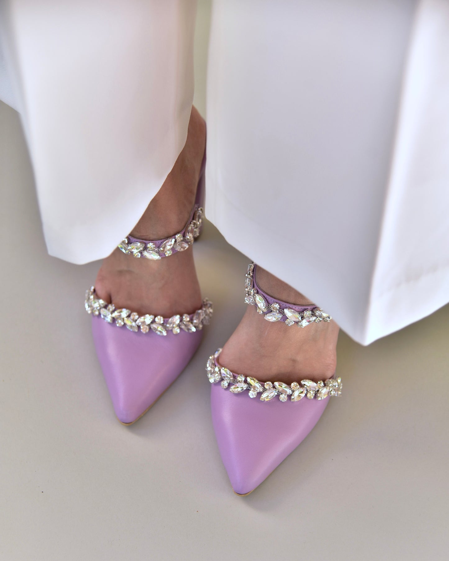 Lilac Leather Wedding Shoes, Chloris - PinkyPromiseAccs