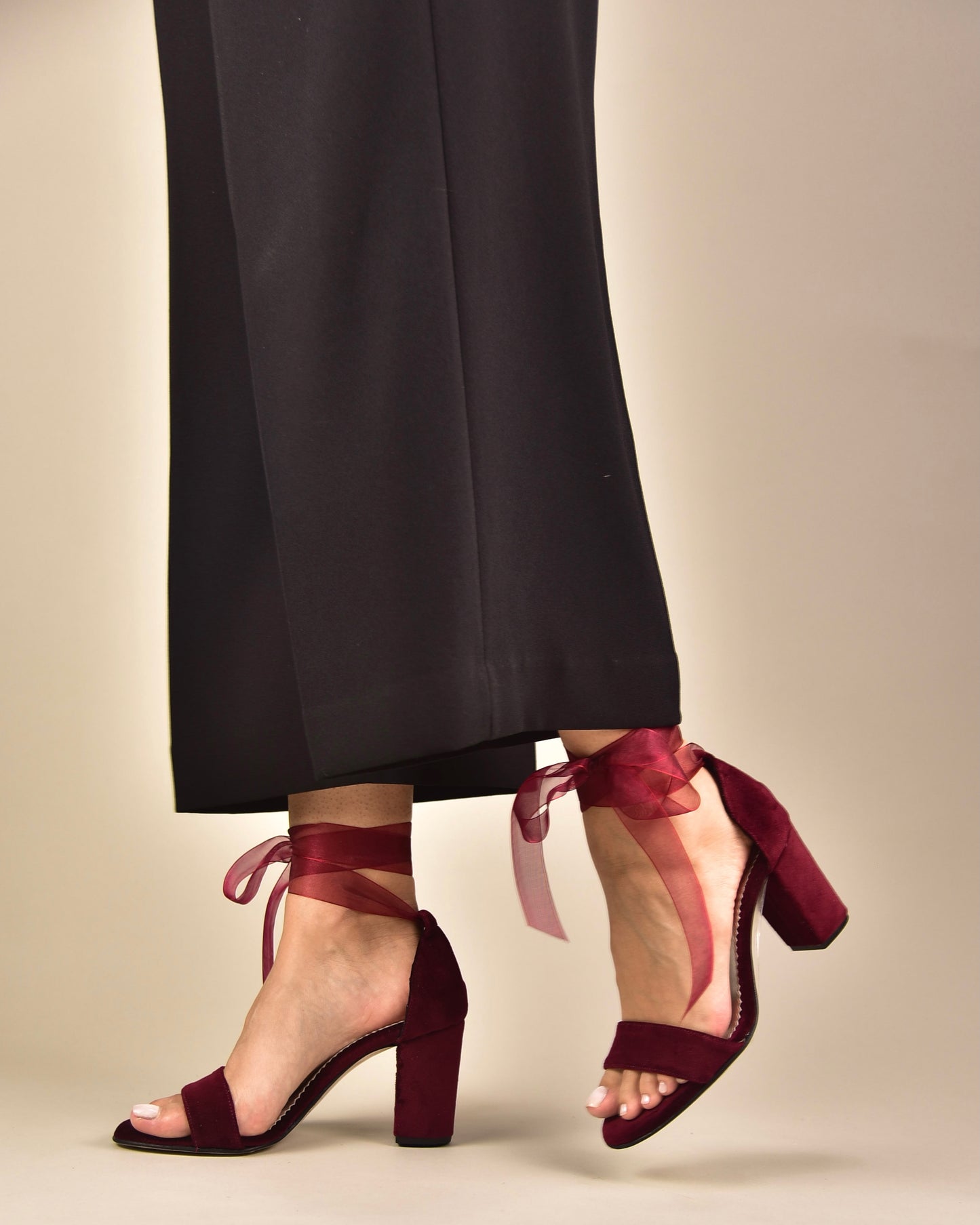 Burgundy Velvet Wedding Shoes, Tullenia - PinkyPromiseAccs