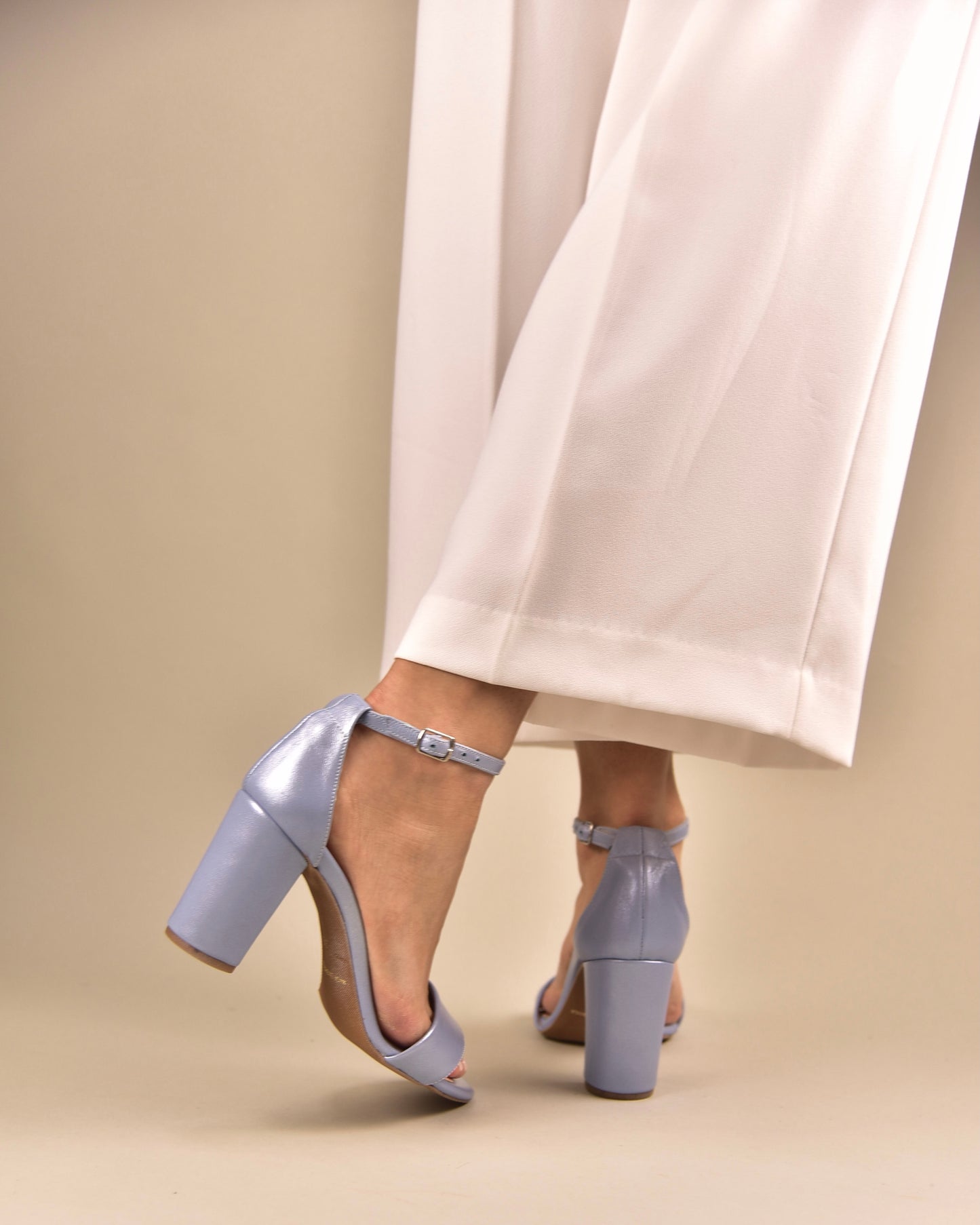 Blue Leather Wedding Shoes, Emily - PinkyPromiseAccs