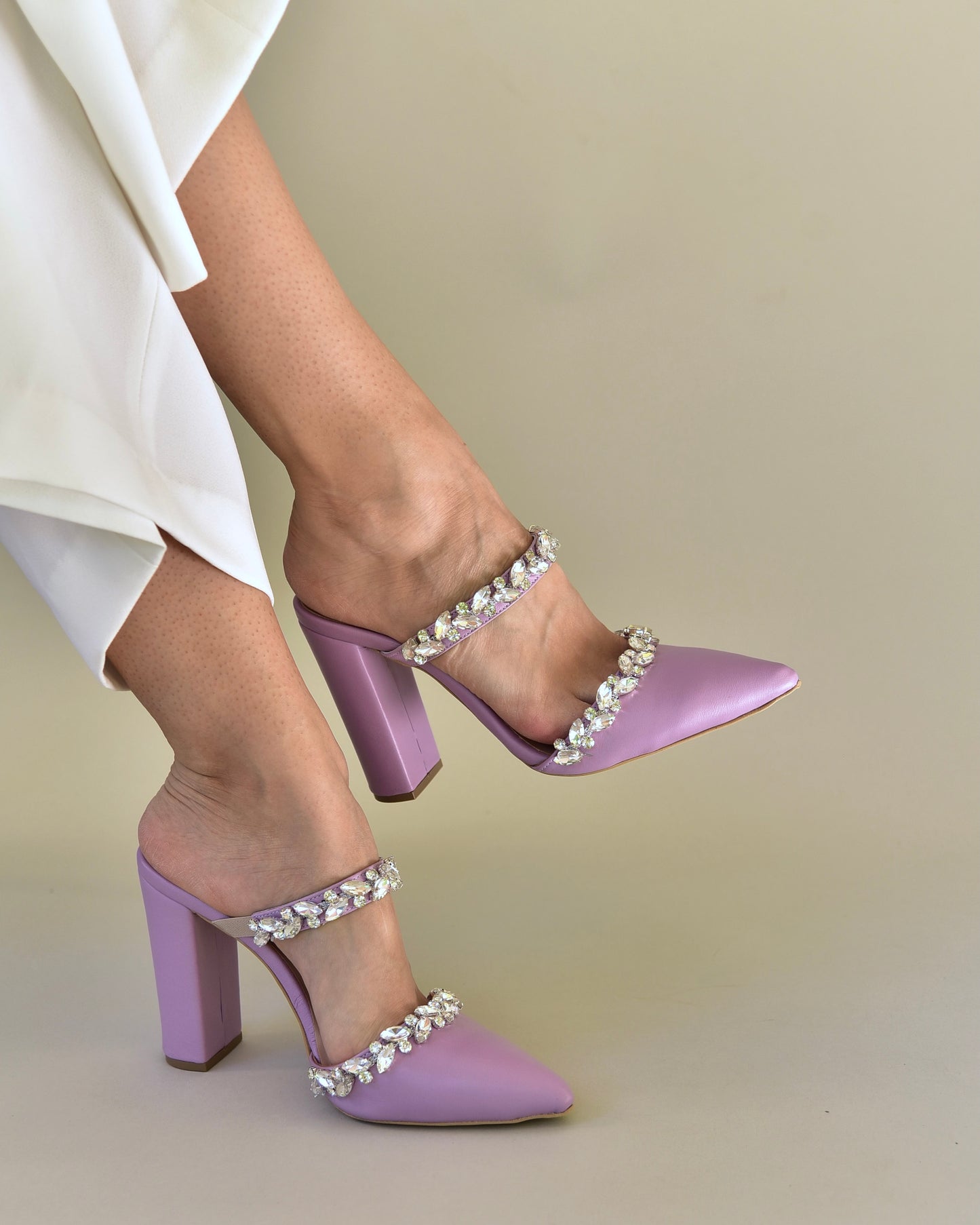 Lilac Leather Wedding Shoes, Chloris - PinkyPromiseAccs