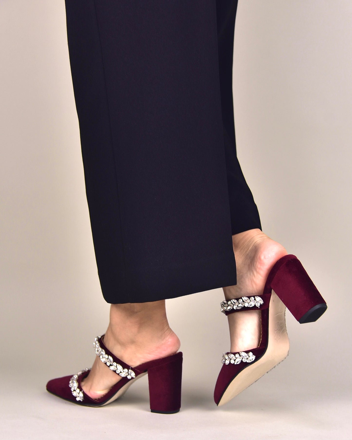 Burgundy Velvet Wedding Shoes, Chloris - PinkyPromiseAccs
