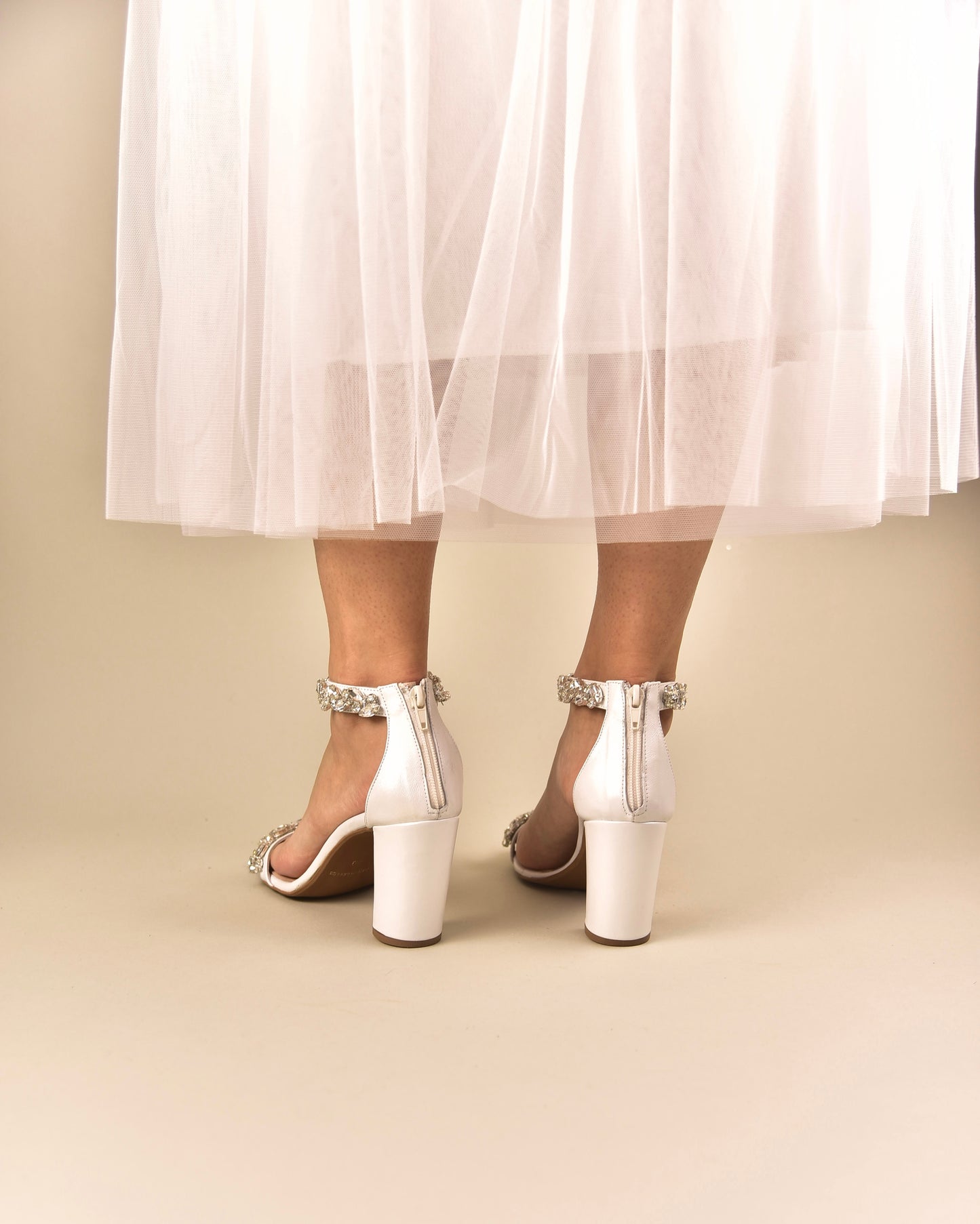 White Leather Wedding Shoes, Just Petals - PinkyPromiseAccs