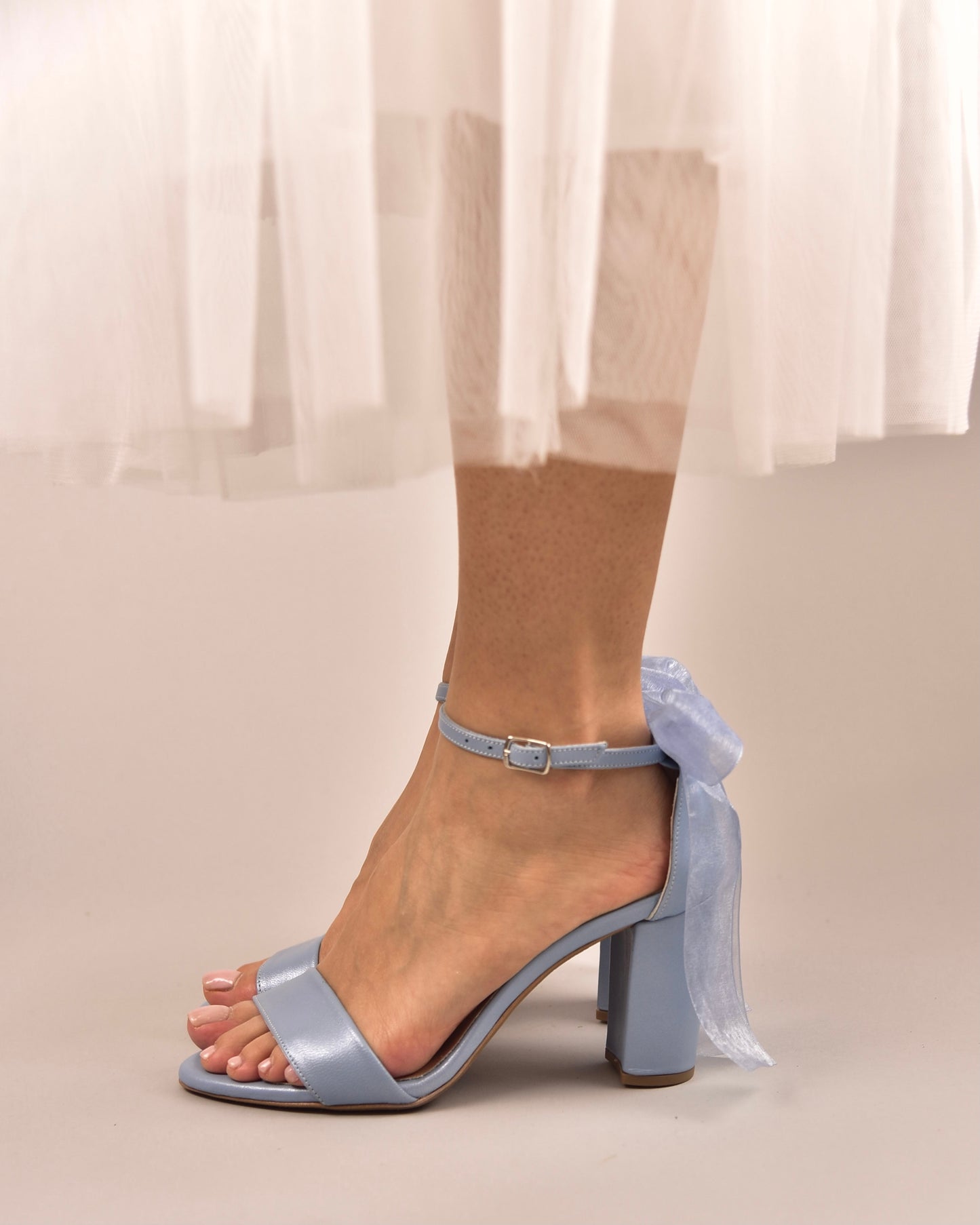 tulle bow heels
