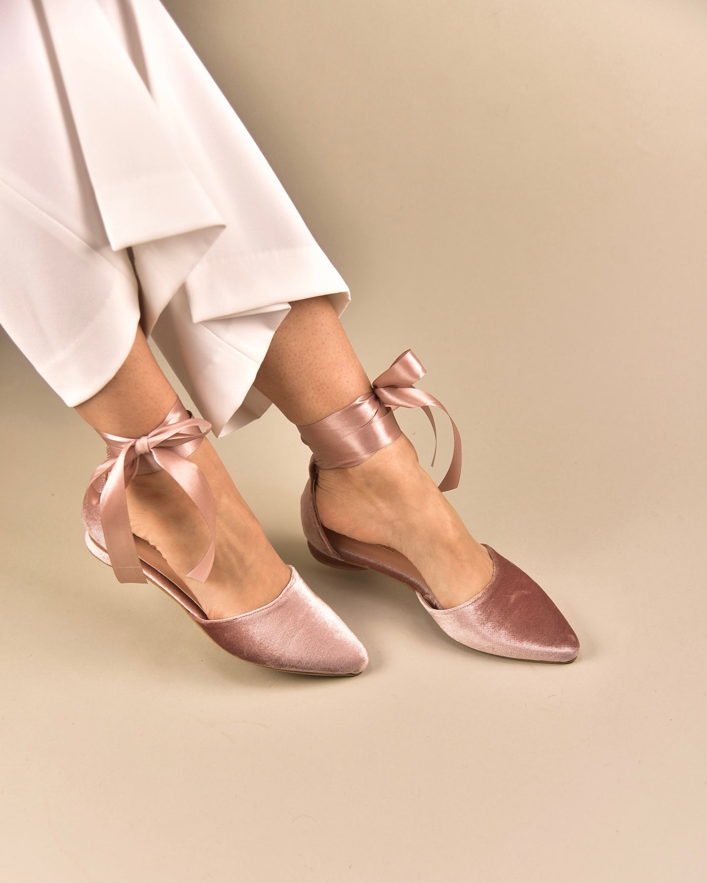 Pink BrIdal Flats, Farfalle - PinkyPromiseAccs