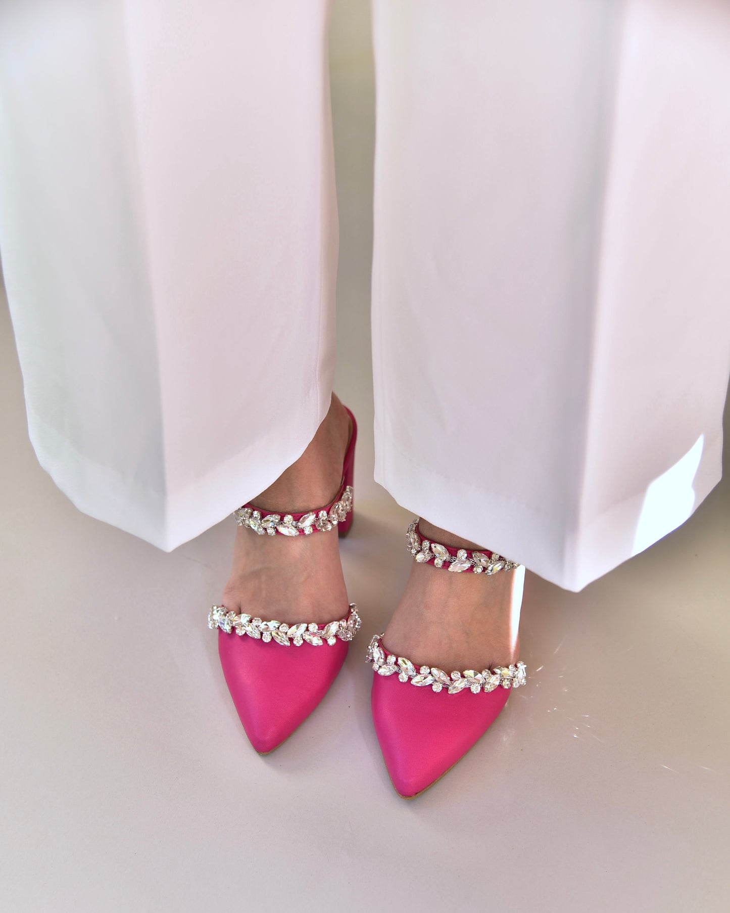 Fuchsia Leather Women Shoes, Chloris - PinkyPromiseAccs