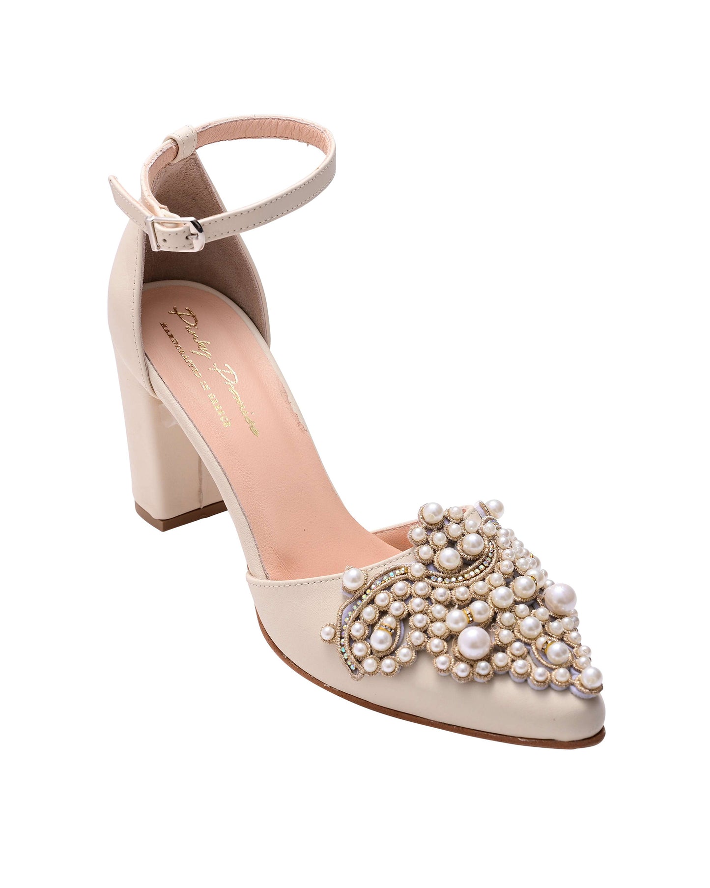 bridal shoes block heel