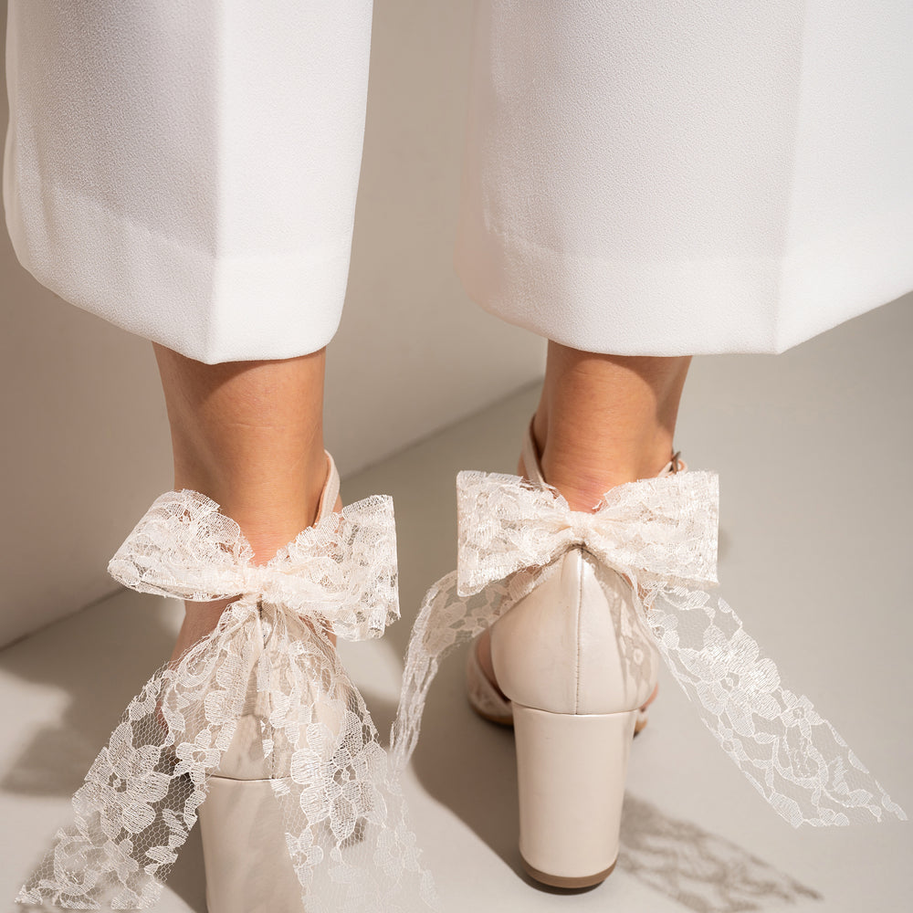 
                  
                    lace bow in the back wedding shoes
                  
                