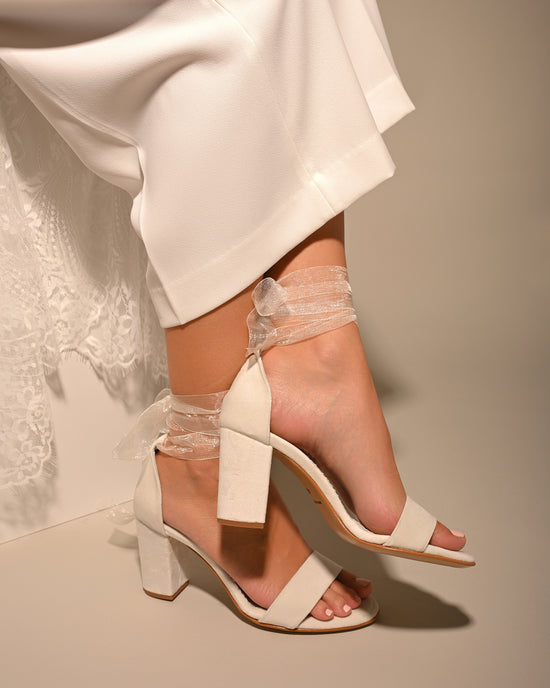 white velvet shoes