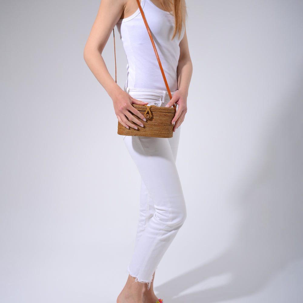 
                  
                    Summer Rattan Bag, Sunbeam Soirée Shoulder Bag
                  
                