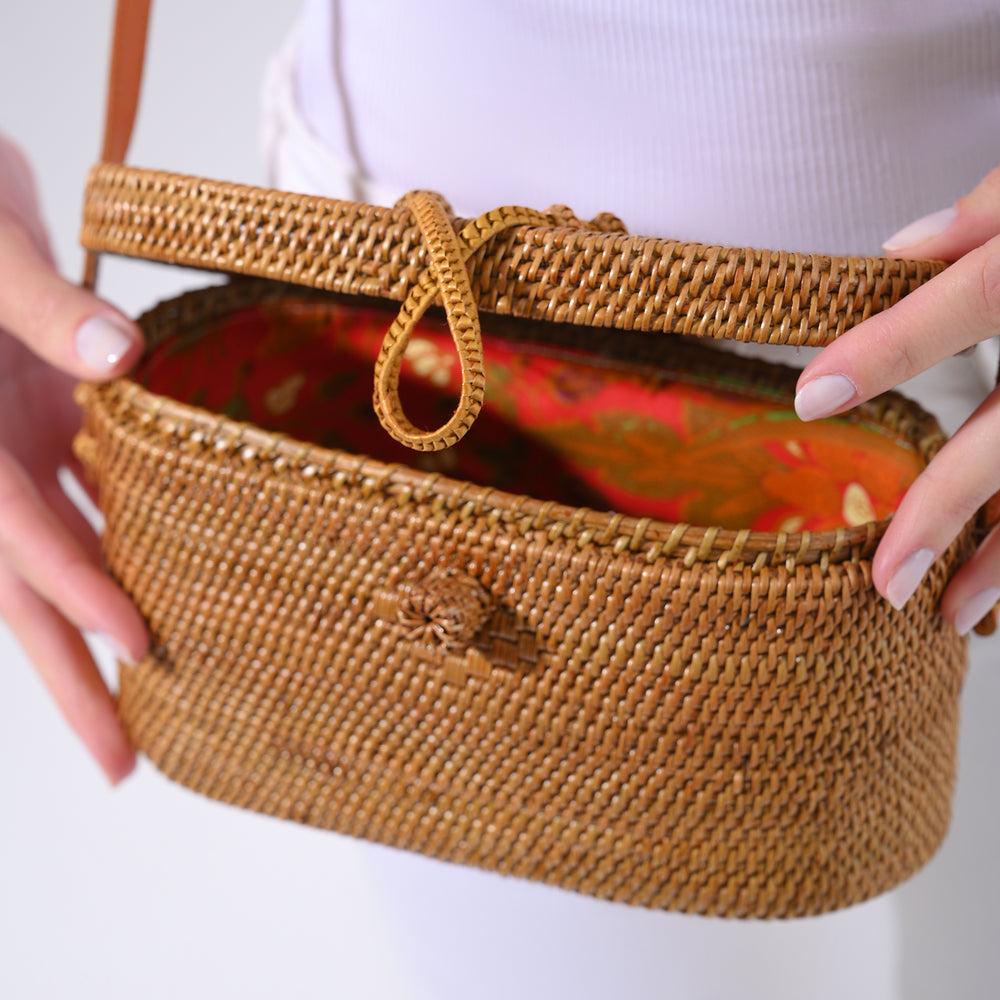 
                  
                    Summer Rattan Bag, Sunbeam Soirée Shoulder Bag
                  
                