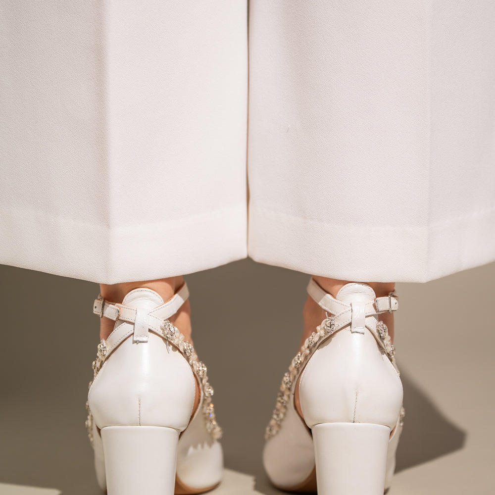 
                  
                    White Leather Wedding Shoes, Diamond Walk
                  
                