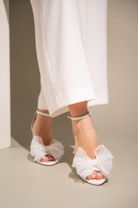 Leather Wedding Shoes with Organza Bow, Whispered Love