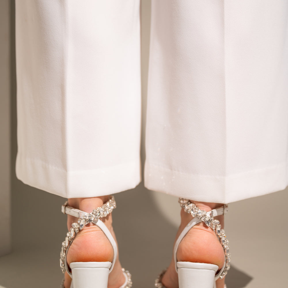 
                  
                    White Leather Wedding Shoes, Dazzling Promise
                  
                